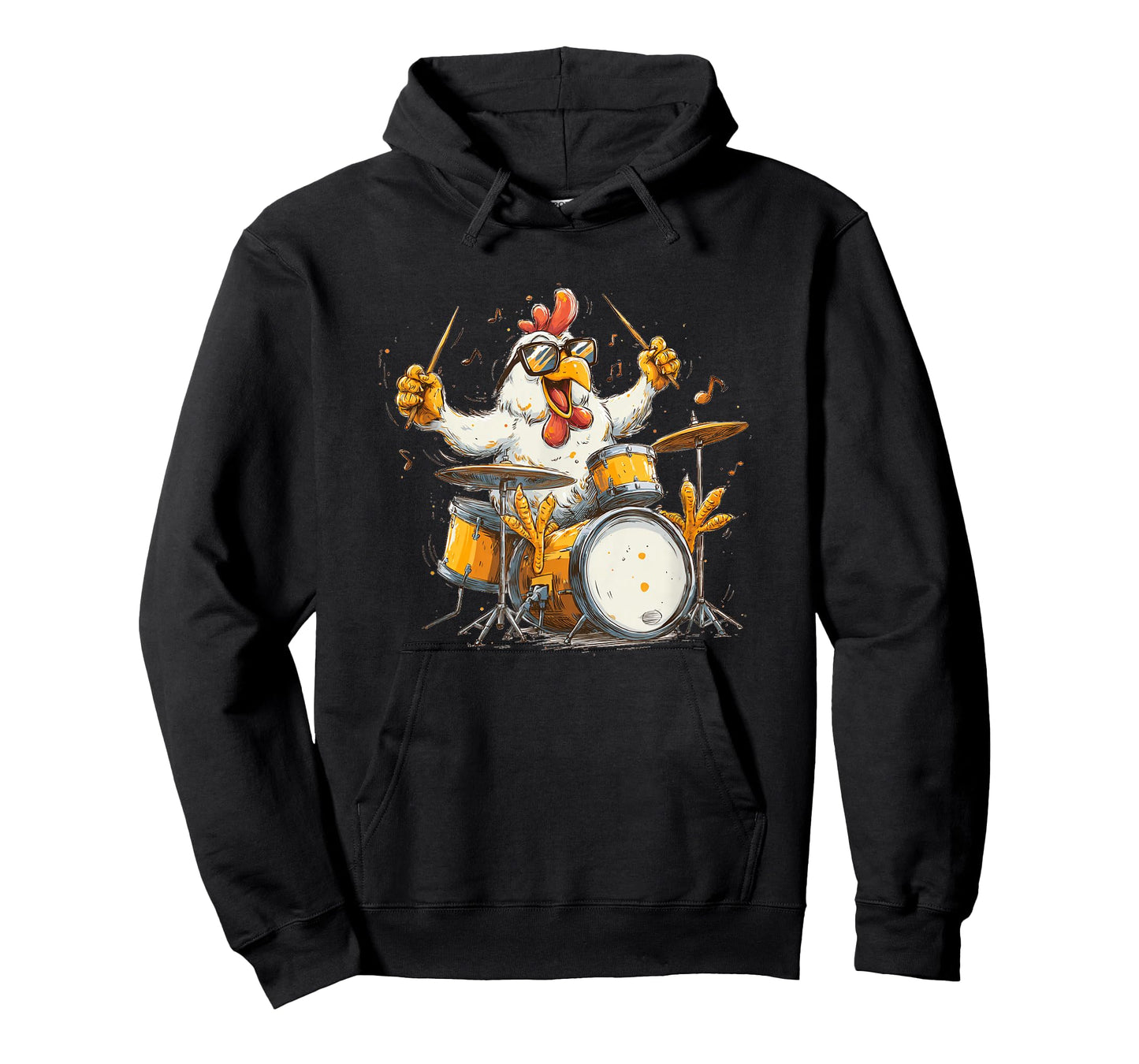 Nice Cartoon Chicken for Music and Drums Lovers T-Shirt
