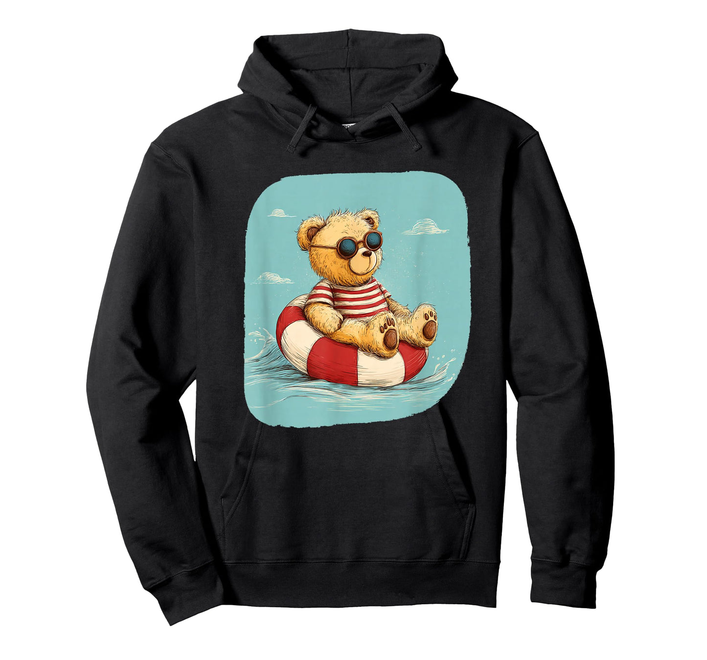 Vacation Pool Ring Costume with Funny Teddy Bear T-Shirt