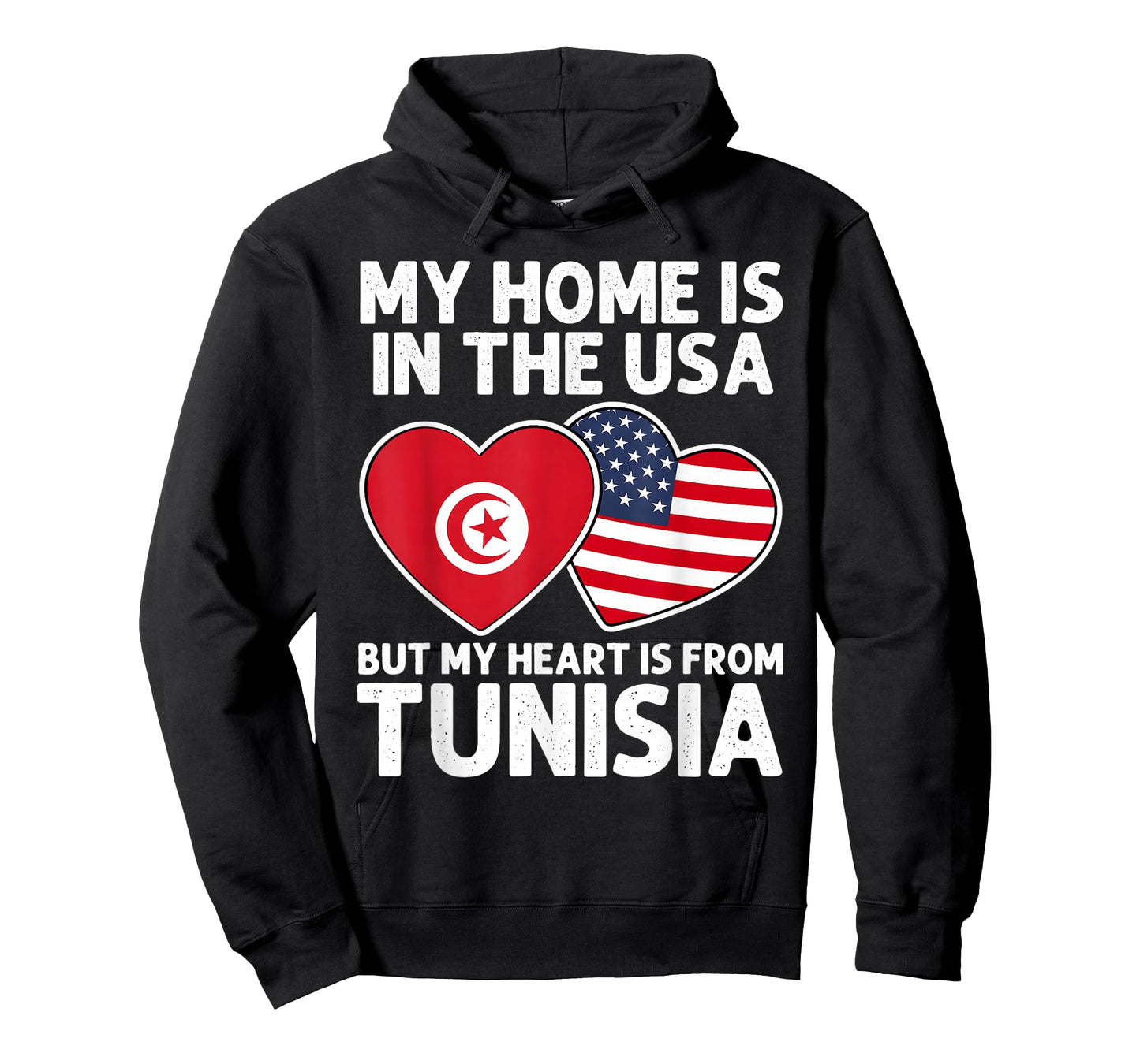 My Home USA My Heart Tunisia Tunisian American Pride Flag T-Shirt