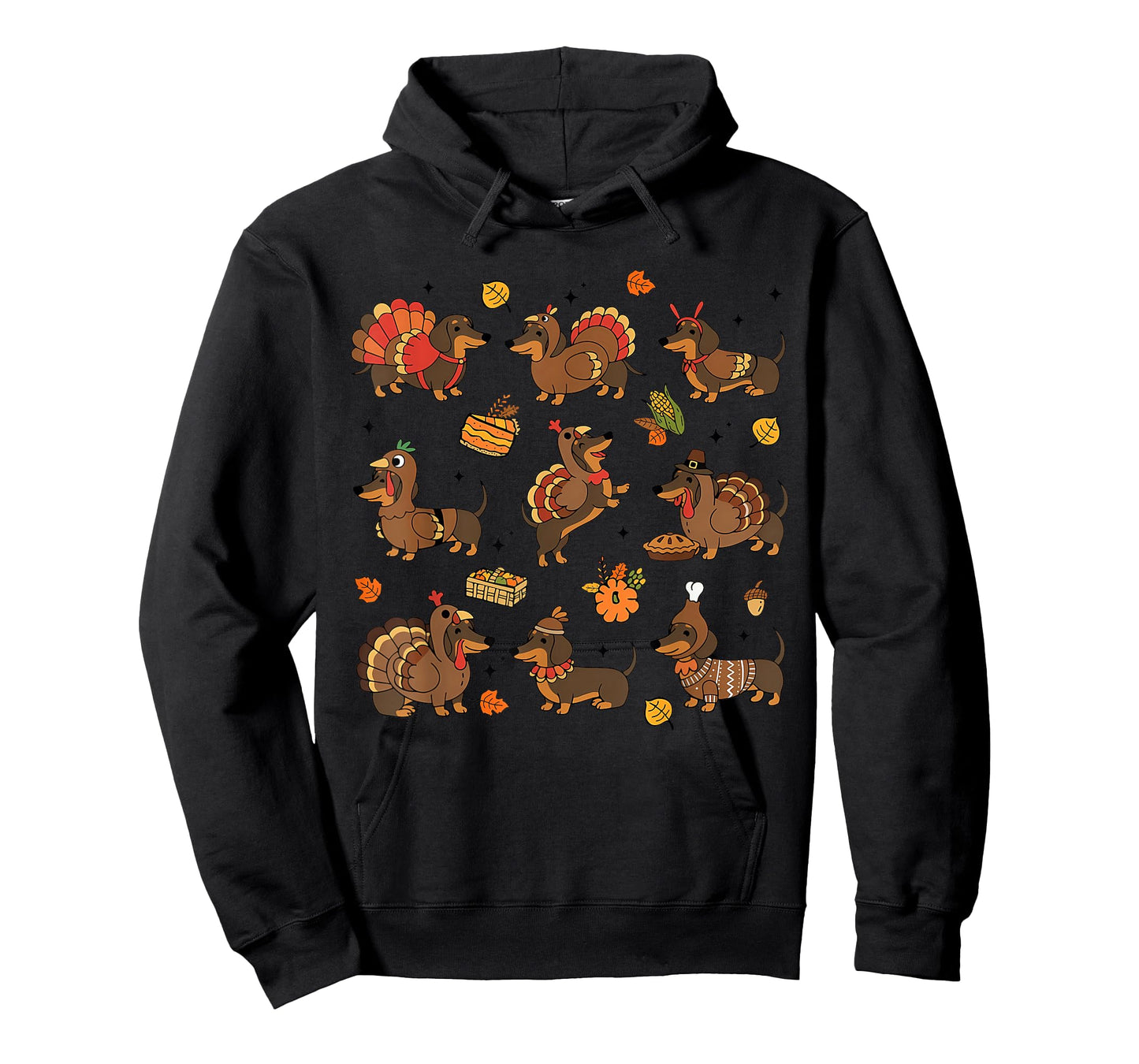 Thanksgiving Dog Dachshund Turkey Wiener Fall Men Women Kid T-Shirt