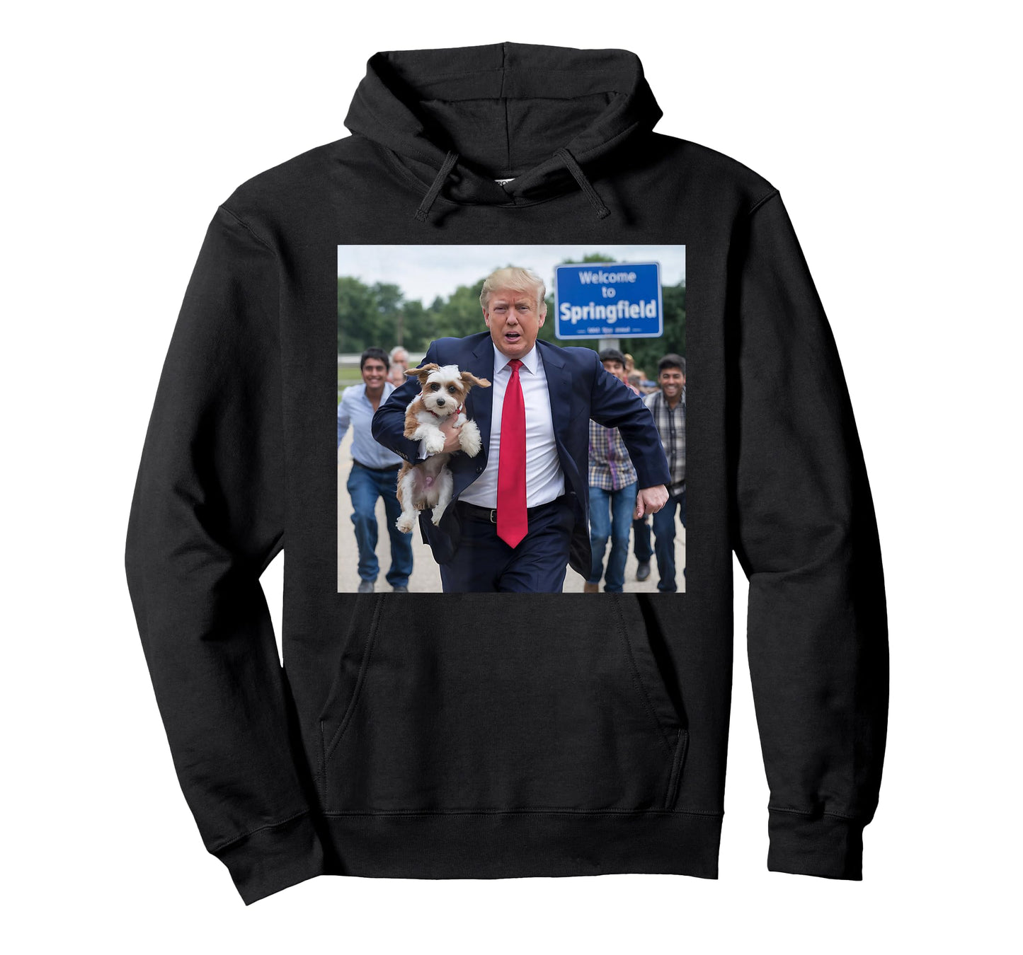 Trump Saving A Dog Funny Political Humor Photo Men Women T-Shirt