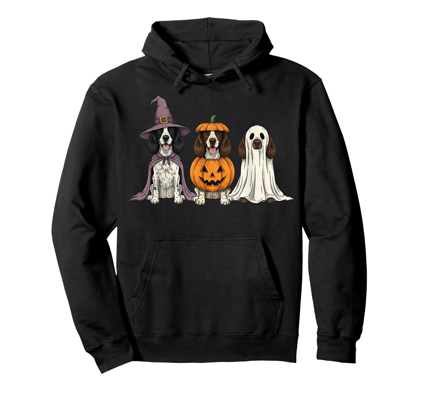 Spooky Ghost English Springer Spaniel Pumpkin Halloween T-Shirt