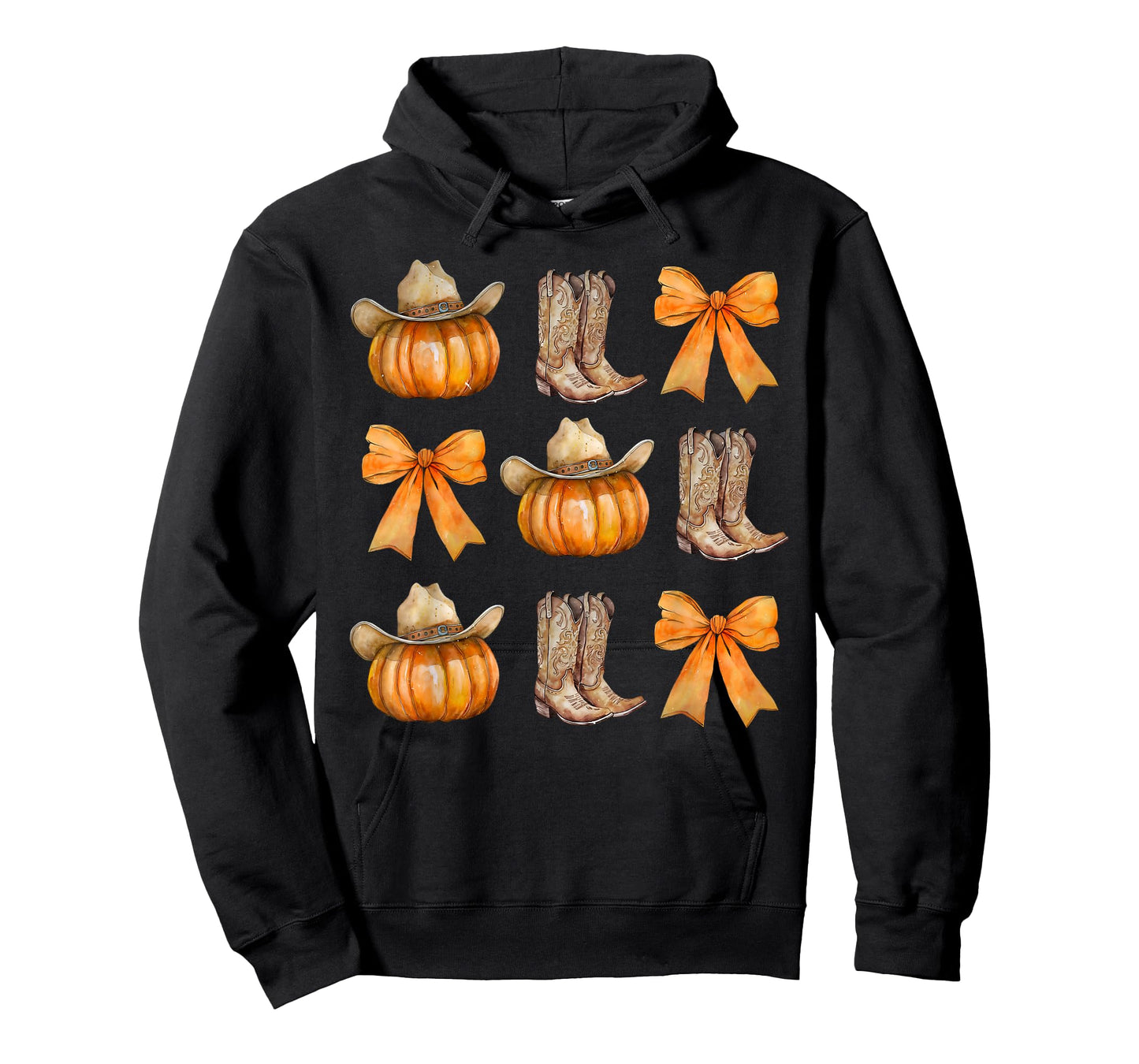 Coquette Bow Cowboy Western Pumpkin Autumn Fall Y'all Leaves T-Shirt