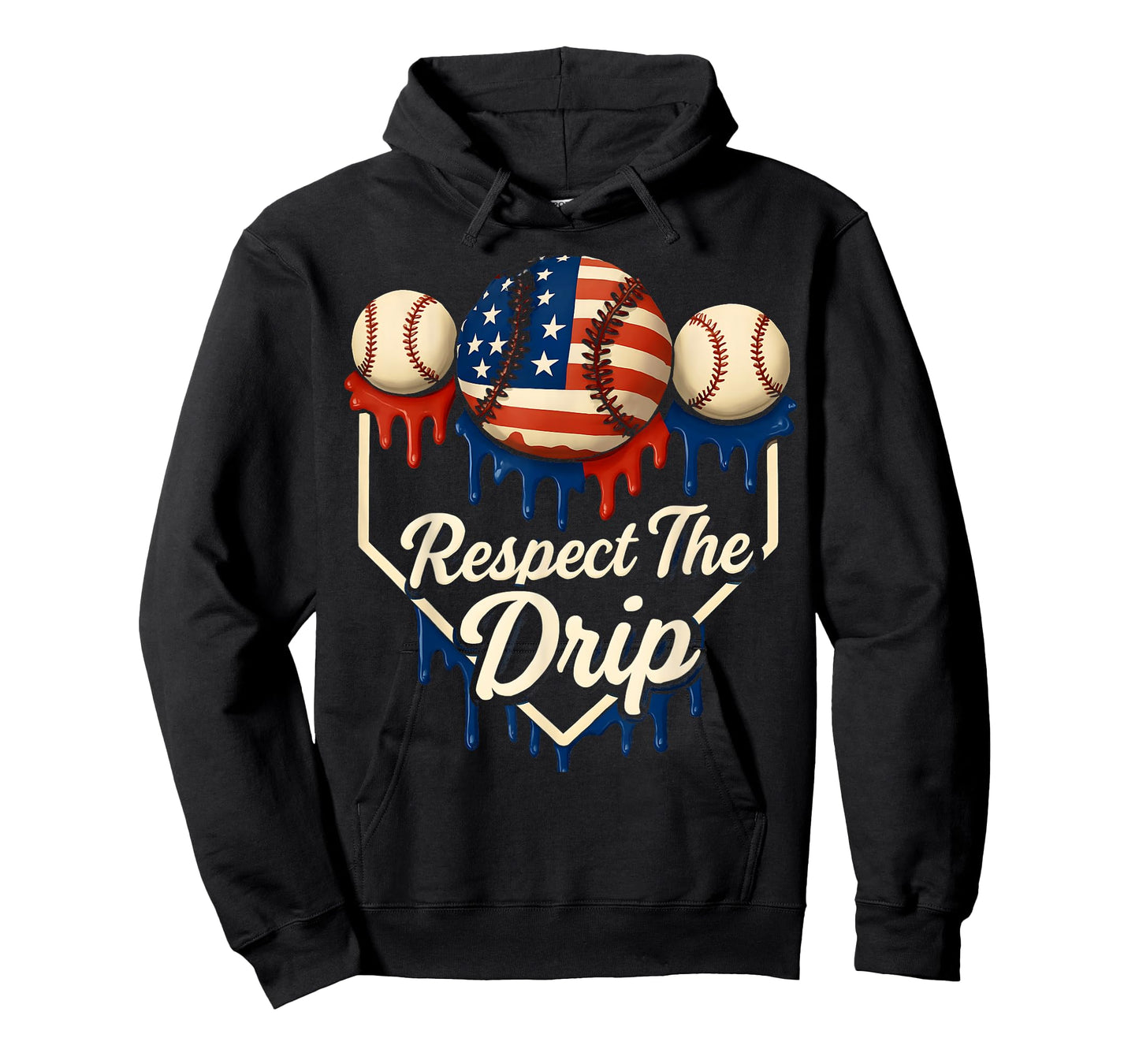Baseball Drip American Flag 4th Of July Respect The Drip T-Shirt