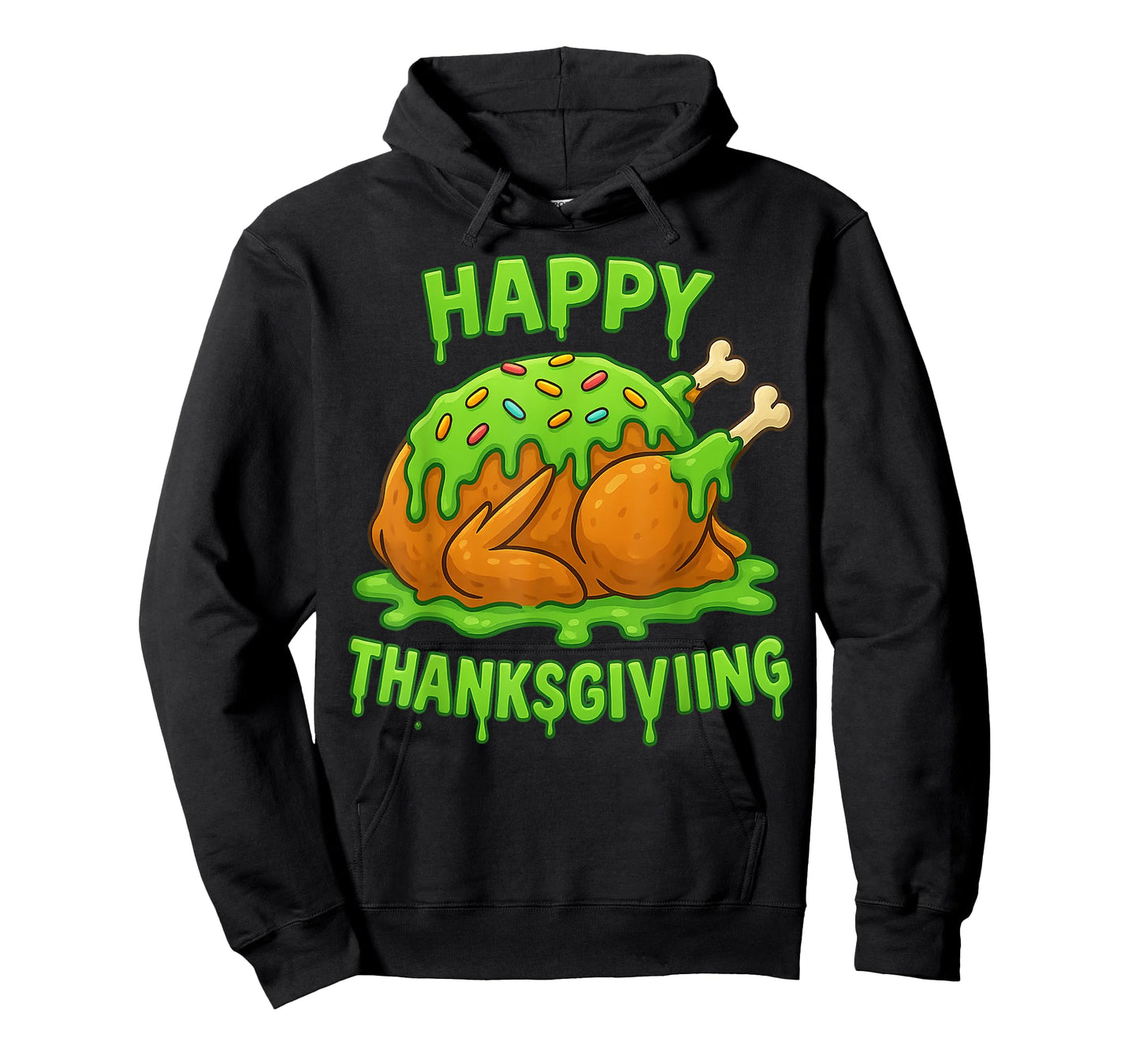 Happy Thanksgiving Drip Ice Cream Look Cool T-Shirt