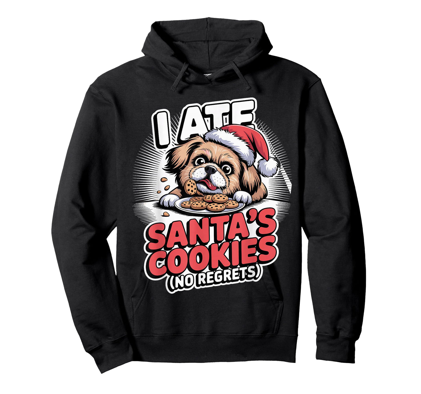 I Ate Santas Cookies Xmas Puppy Funny Christmas Pekingese T-Shirt