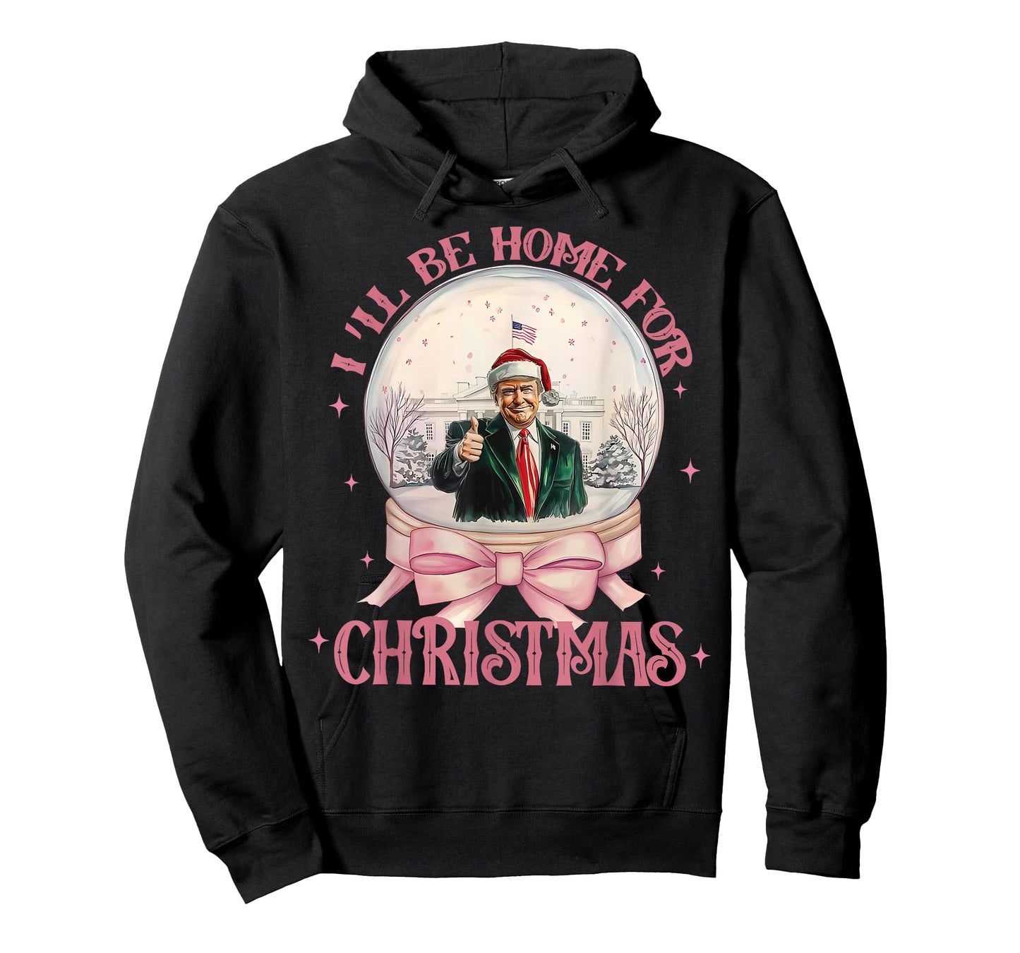 Funny Trump 2025 I'll Be Home Christmas Santa Xmas Pajamas T-Shirt