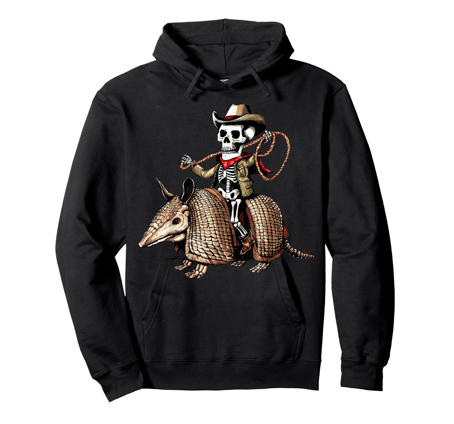 Vintage Cowboy Skeleton Riding Armadillo Funny Western Retro T-Shirt