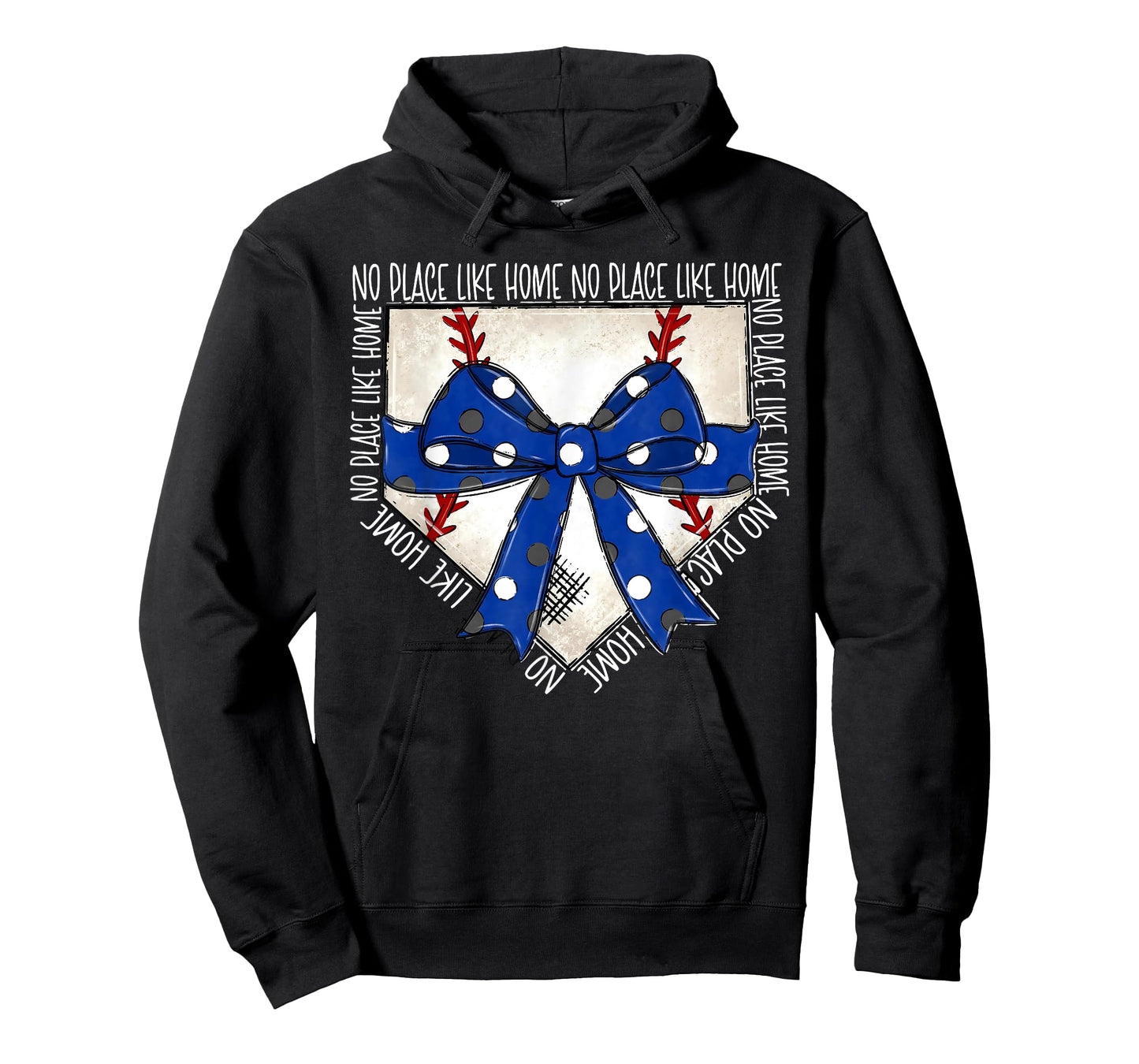 No Place Like Home Coquette Bow Game Day Softball Baseball T-Shirt