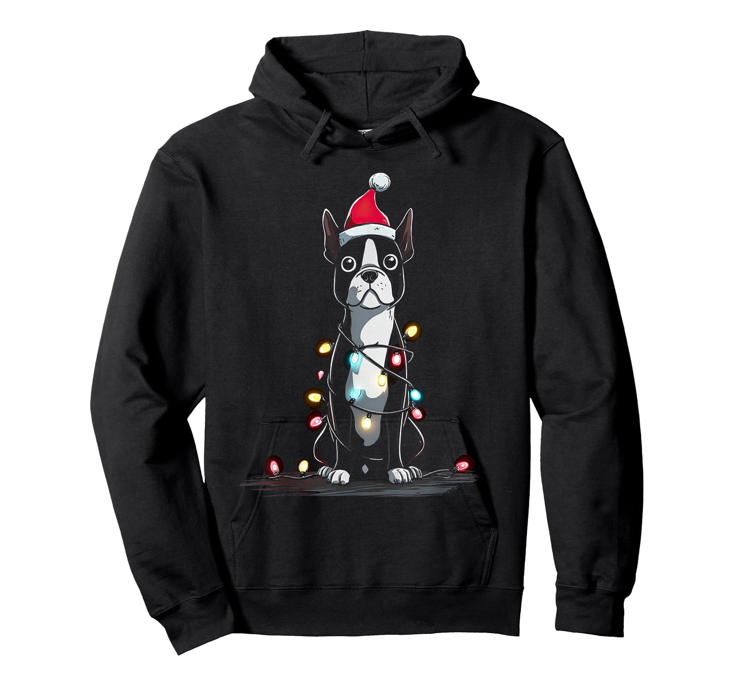 Funny Boston Terrier Christmas Graphics Dog Lights Lover T-Shirt