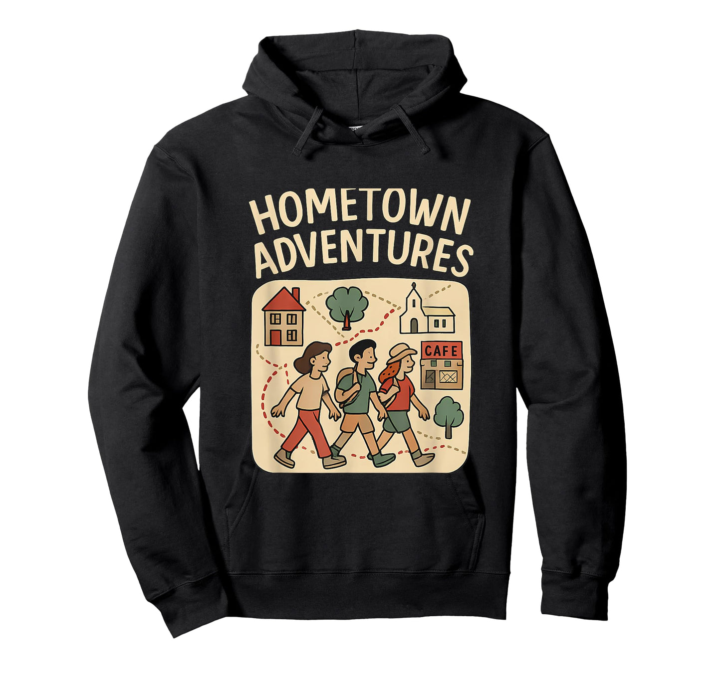 Hometown Adventures Memory Makers Cartoon Map Design T-Shirt