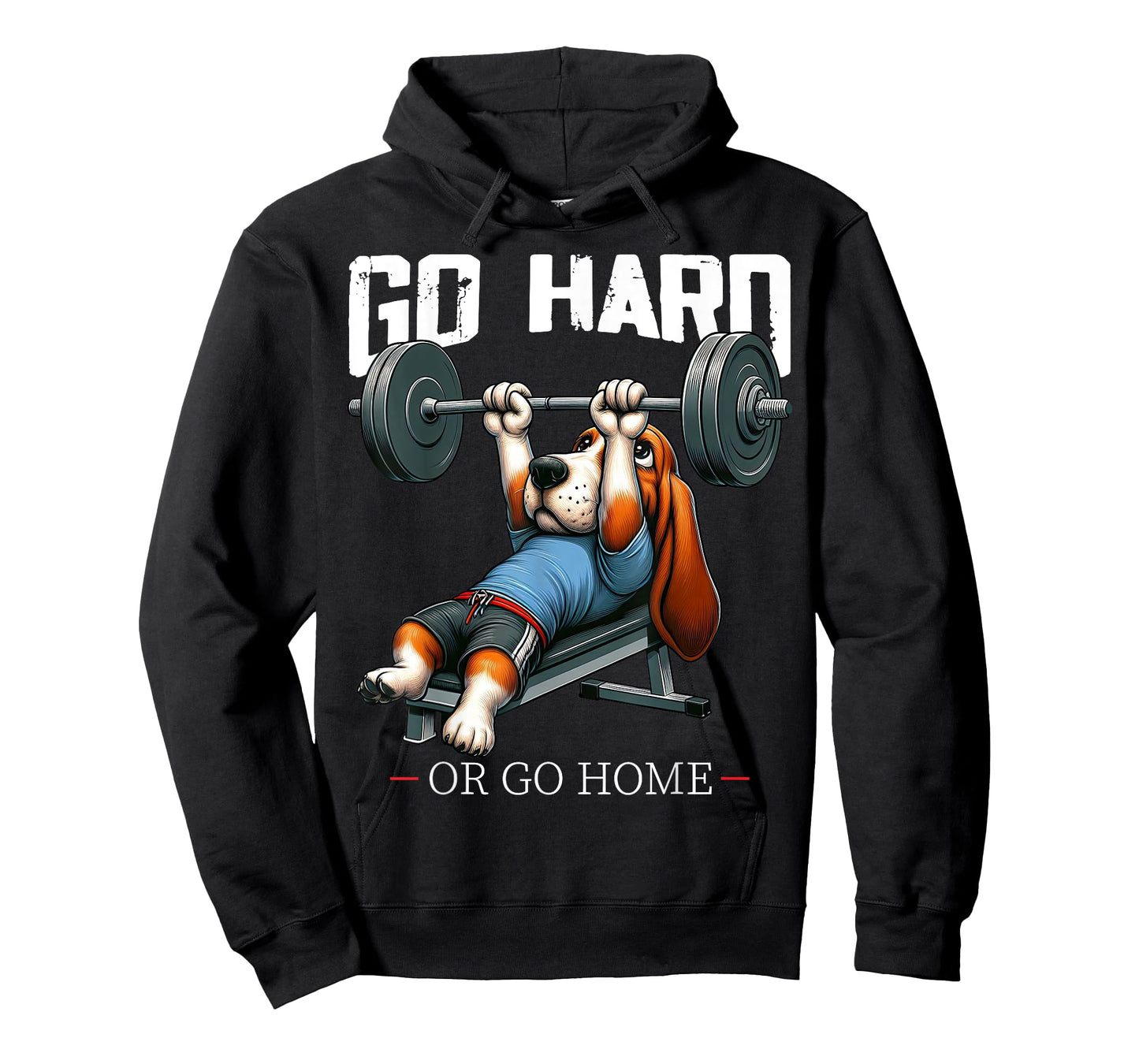 Go Hard Or Go Home Beagle Dog Weightlifting Fitness Gym T-Shirt