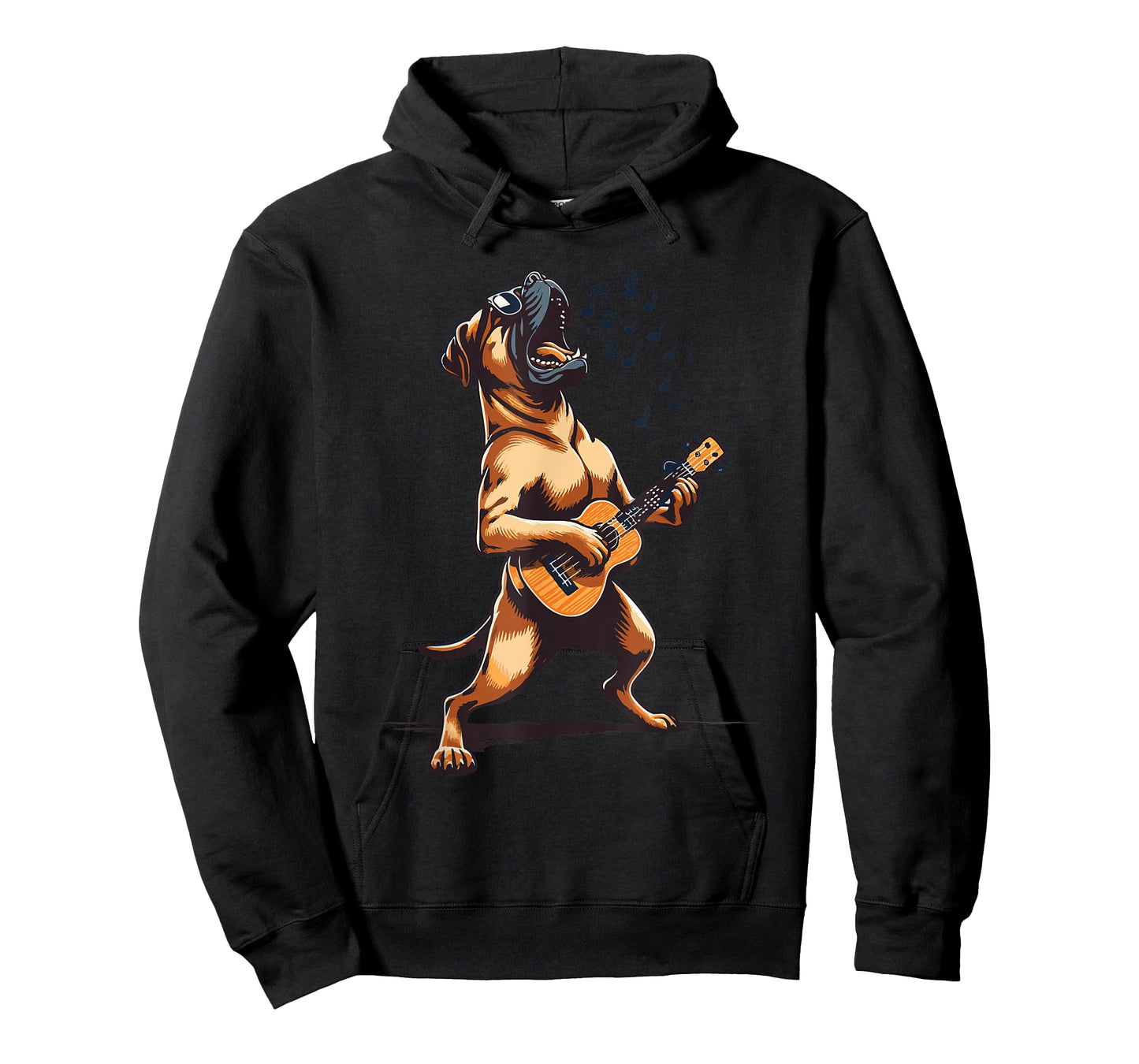 Dog Playing Guitar Singing Boerboel Bull Mastiff Funny T-Shirt
