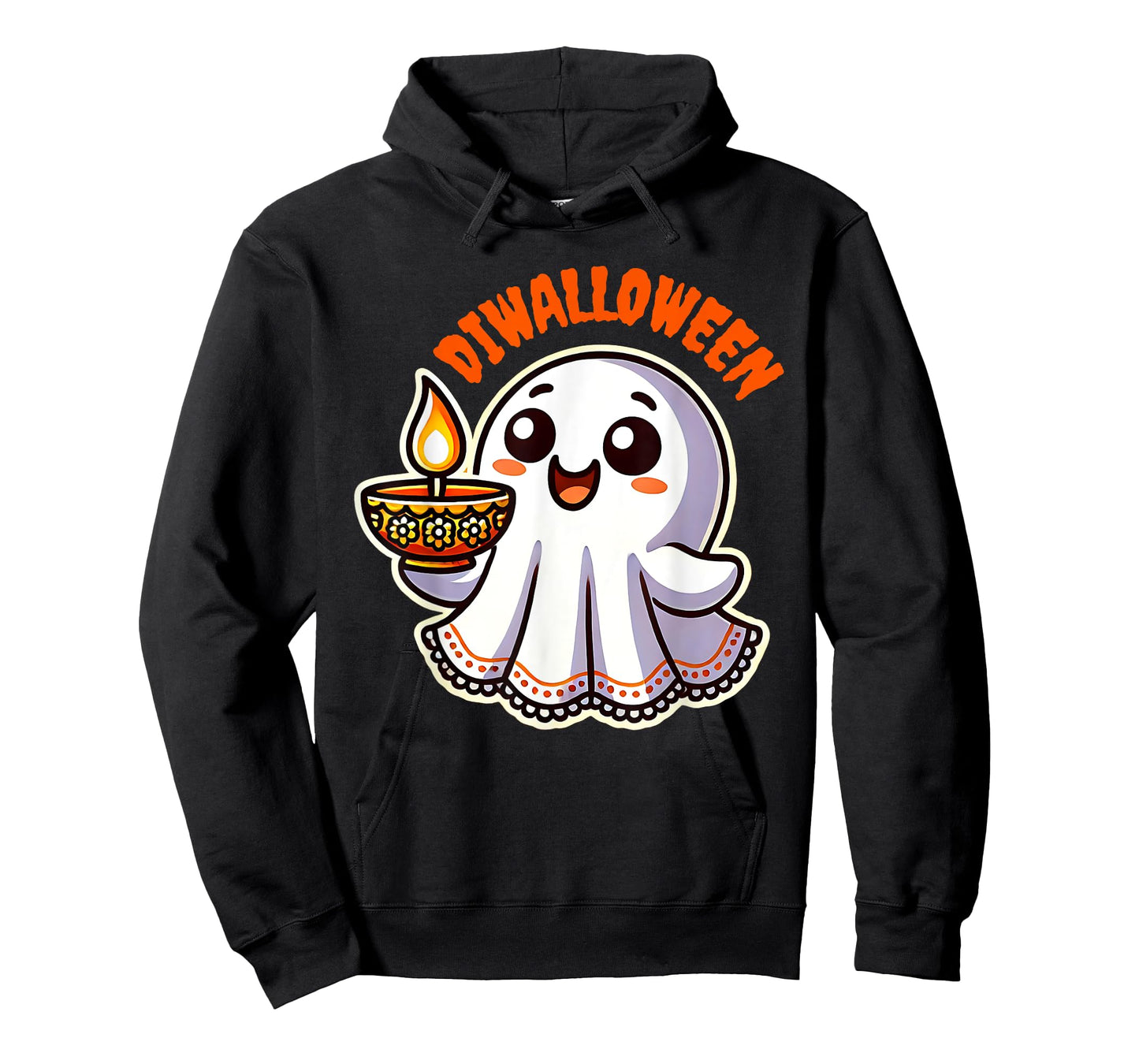 Fun Boo Ghost Lantern Diwali Deepavali Halloween Diwalloween T-Shirt