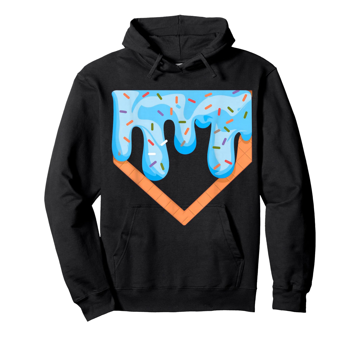 Baseball Ice Cream Dripping Baseball Home Plate Drip Funny T-Shirt