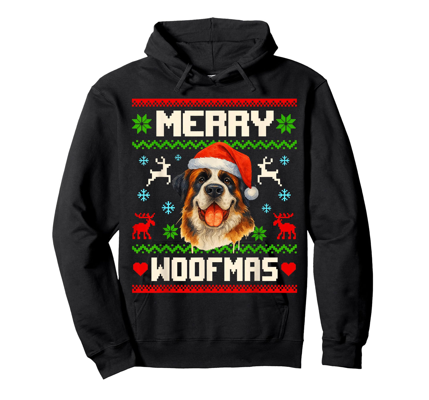 Saint Bernard Dog Christmas Ugly Sweater Pet Dog Lover Xmas T-Shirt