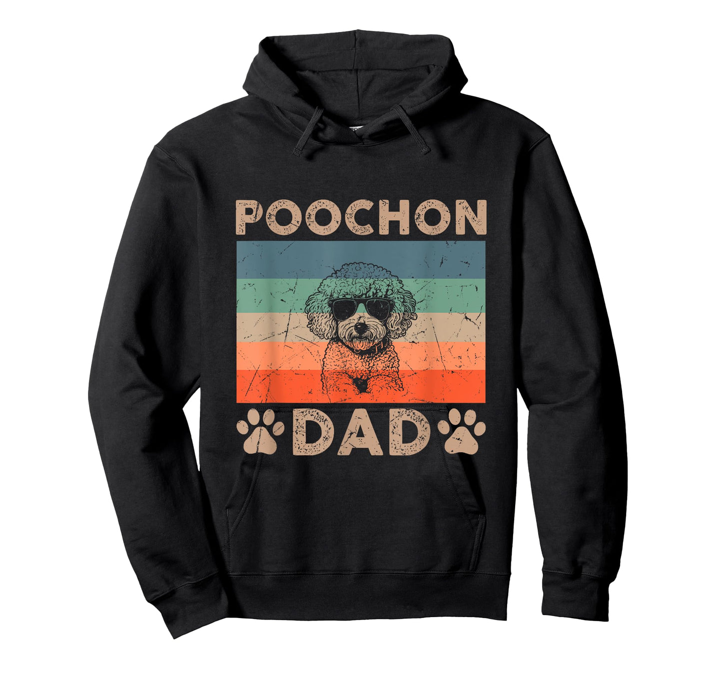 Vintage Poochon Dad Gifts Funny Dog Dad Lover Father's Day T-Shirt