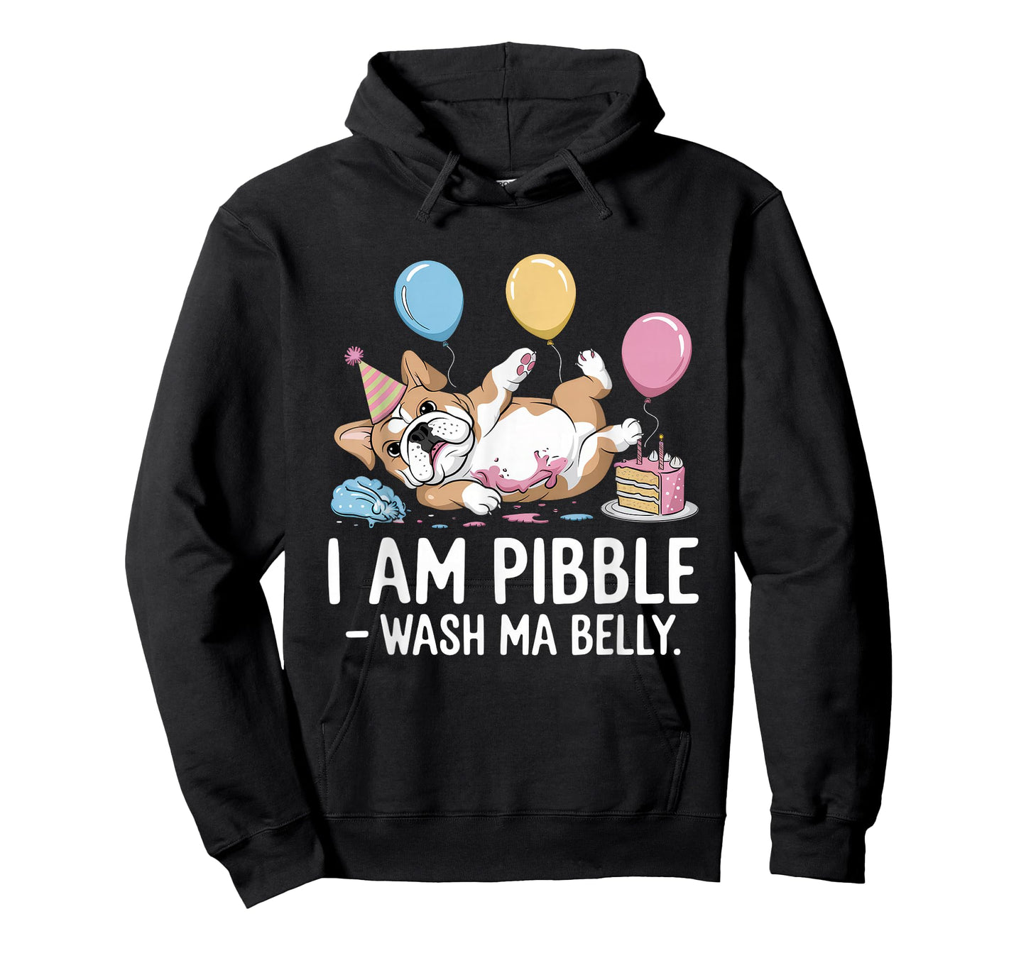 I am Pibble Dog Puppy Wash Clean My Belly Meme Pit Bull Dog T-Shirt