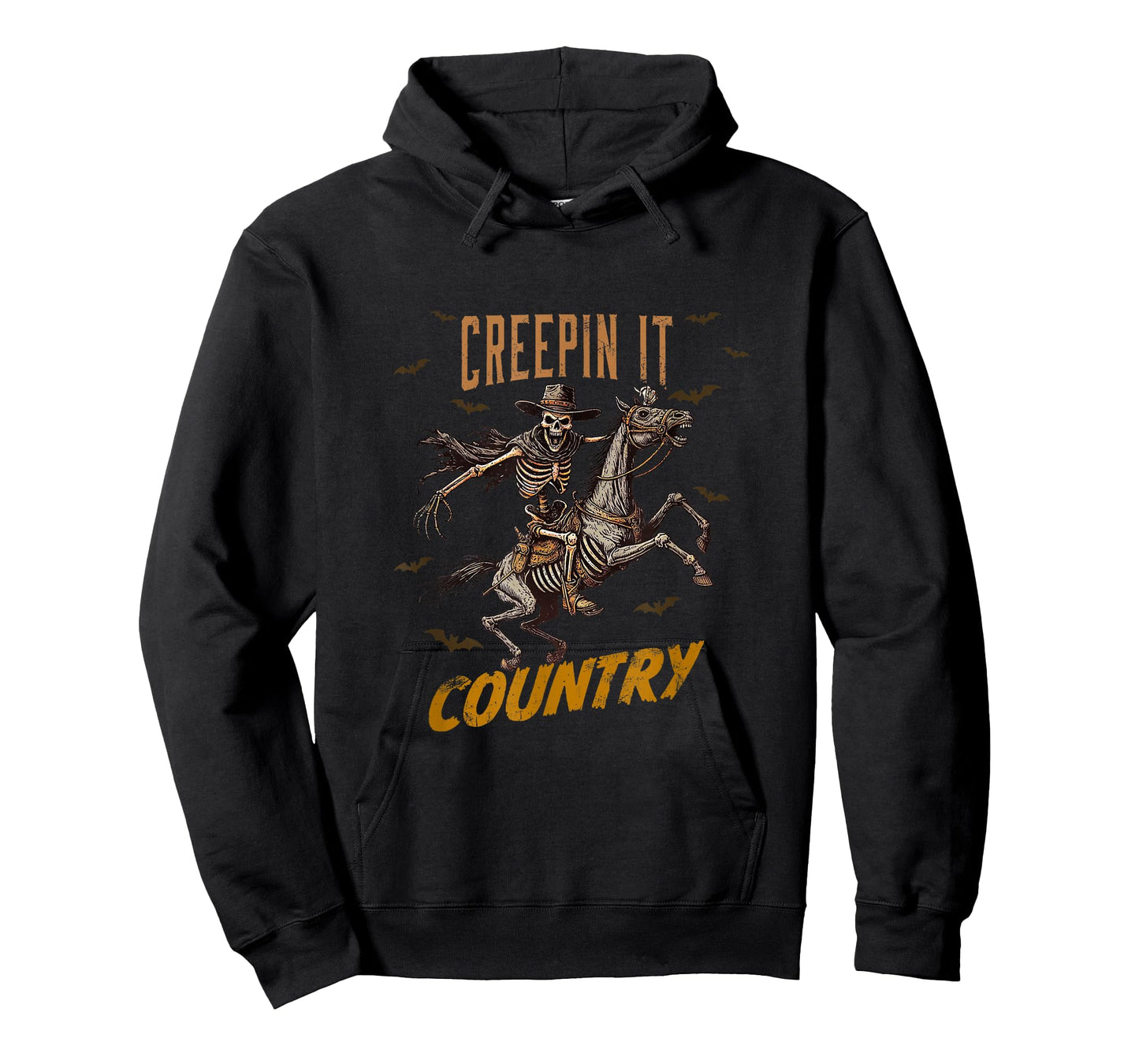 Vintage Western Funny Skeleton Halloween Creepin It Country T-Shirt