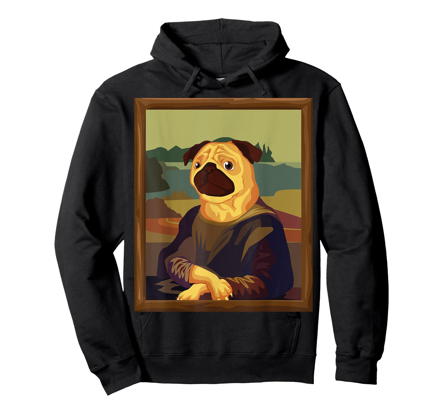 Funny Mona Lisa Pug Art Parody T-Shirt