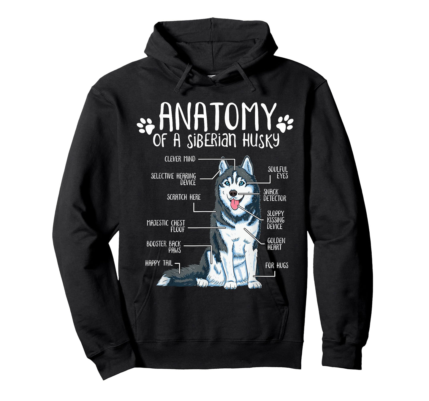 Funny Anatomy Siberian Husky Dog Lover T-Shirt for Men Women Girls Kids