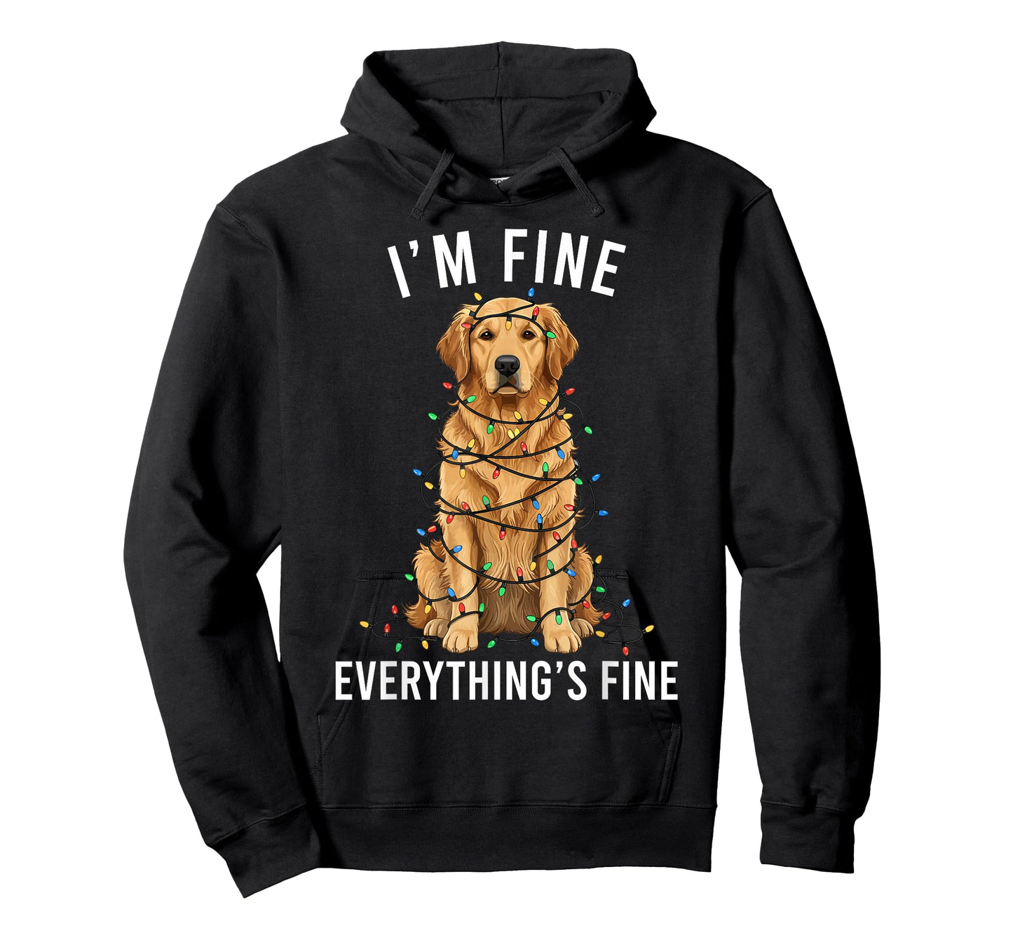 Golden Retriever Christmas I'm Fine Everything is Fine T-Shirt