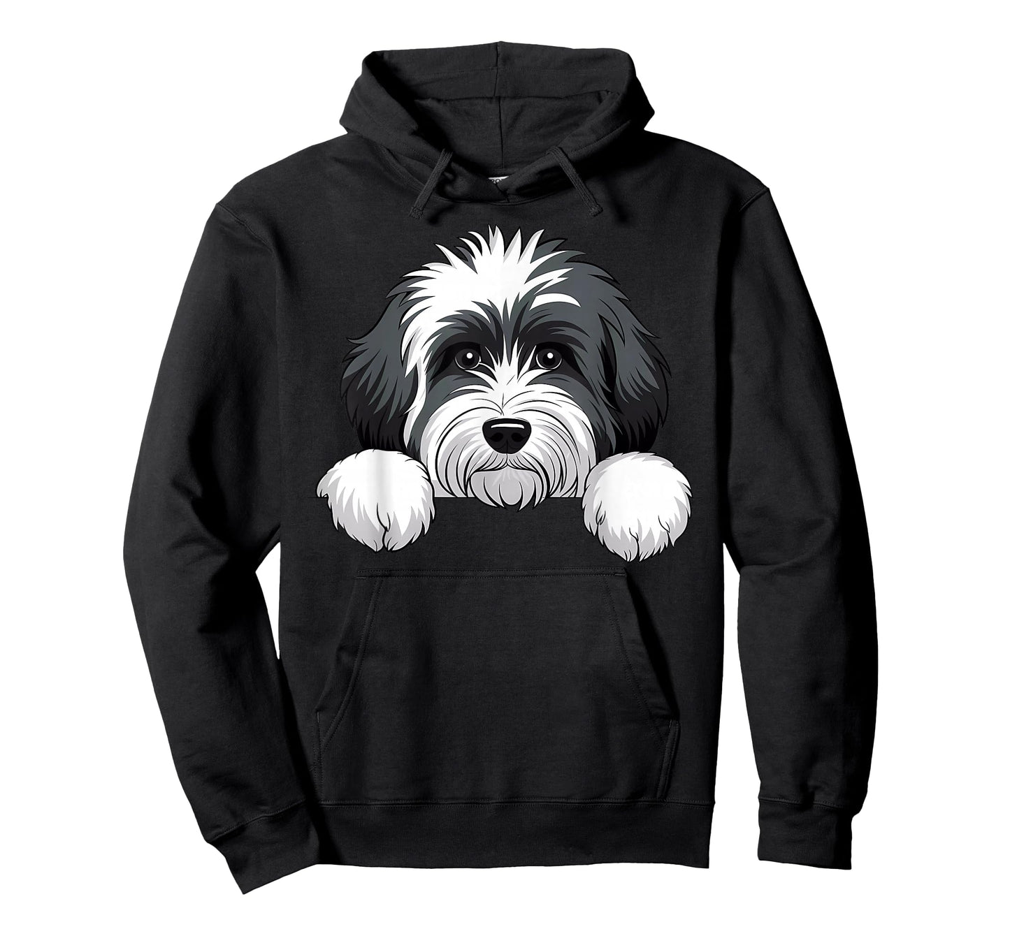 Cute Sheepadoodle Peeking Puppy Funny Doodle Dog Lover T-Shirt