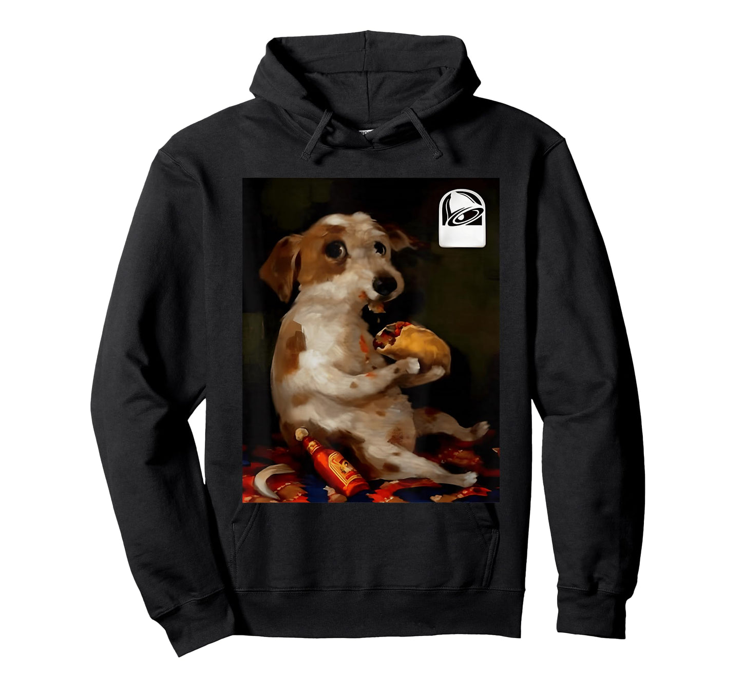 Funny Dog Chill with Taco Vintage Oil Painting Men Women T-Shirt