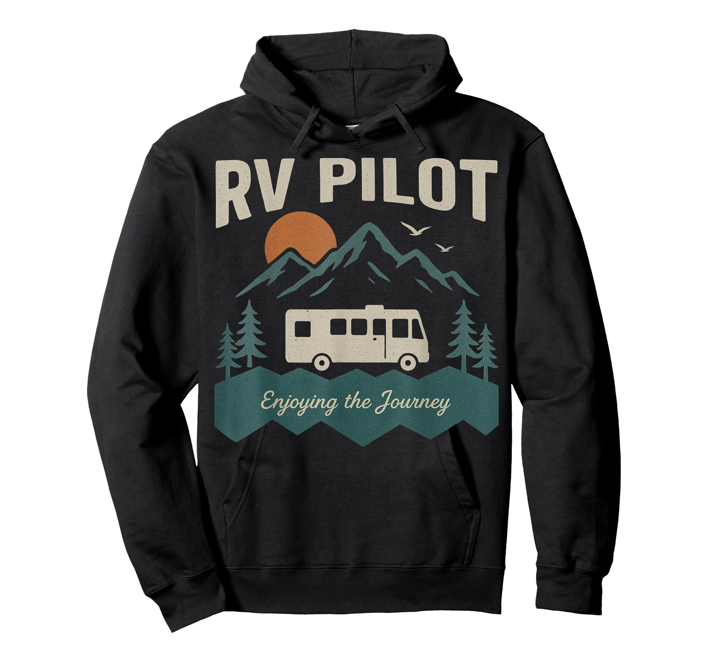 RV Pilot Camping Retro Motorhome Travel Vacation Camper Crew T-Shirt