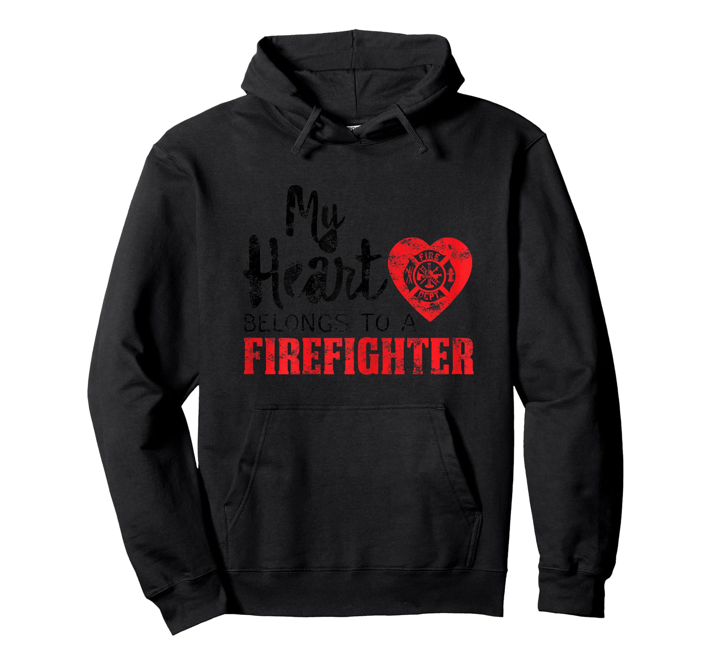 My Heart Belongs to a Firefighter Gift Fireman Wife Mom T-Shirt