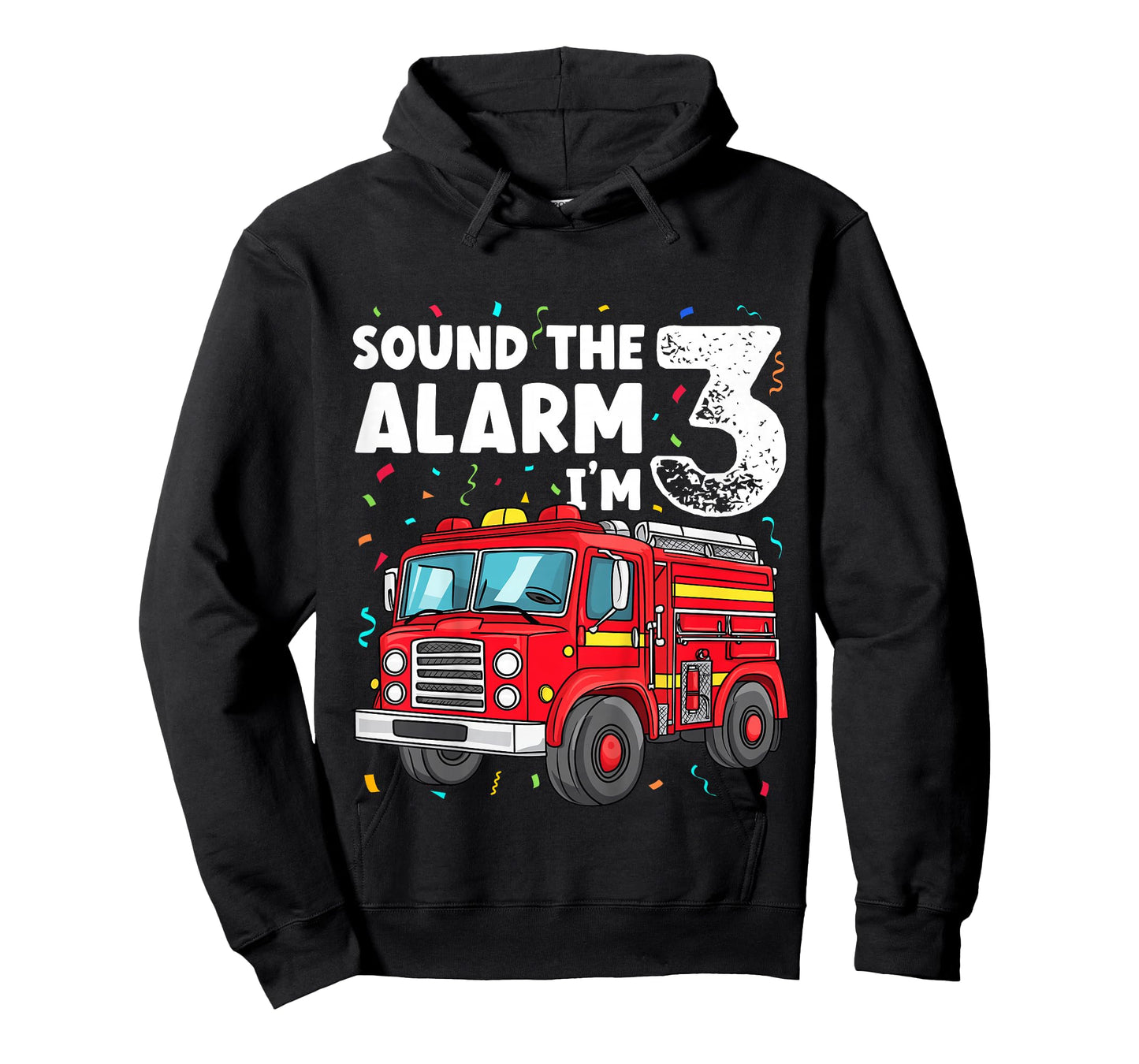 Kids Fire Truck Toddler 3rd Birthday Sound the Alarm I'm 3 Gift T-Shirt