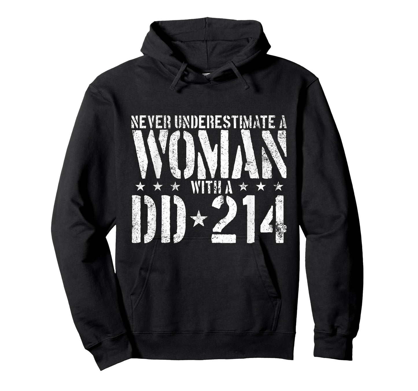 Never Underestimate A Woman with A DD-214 Alumni T-Shirt Small