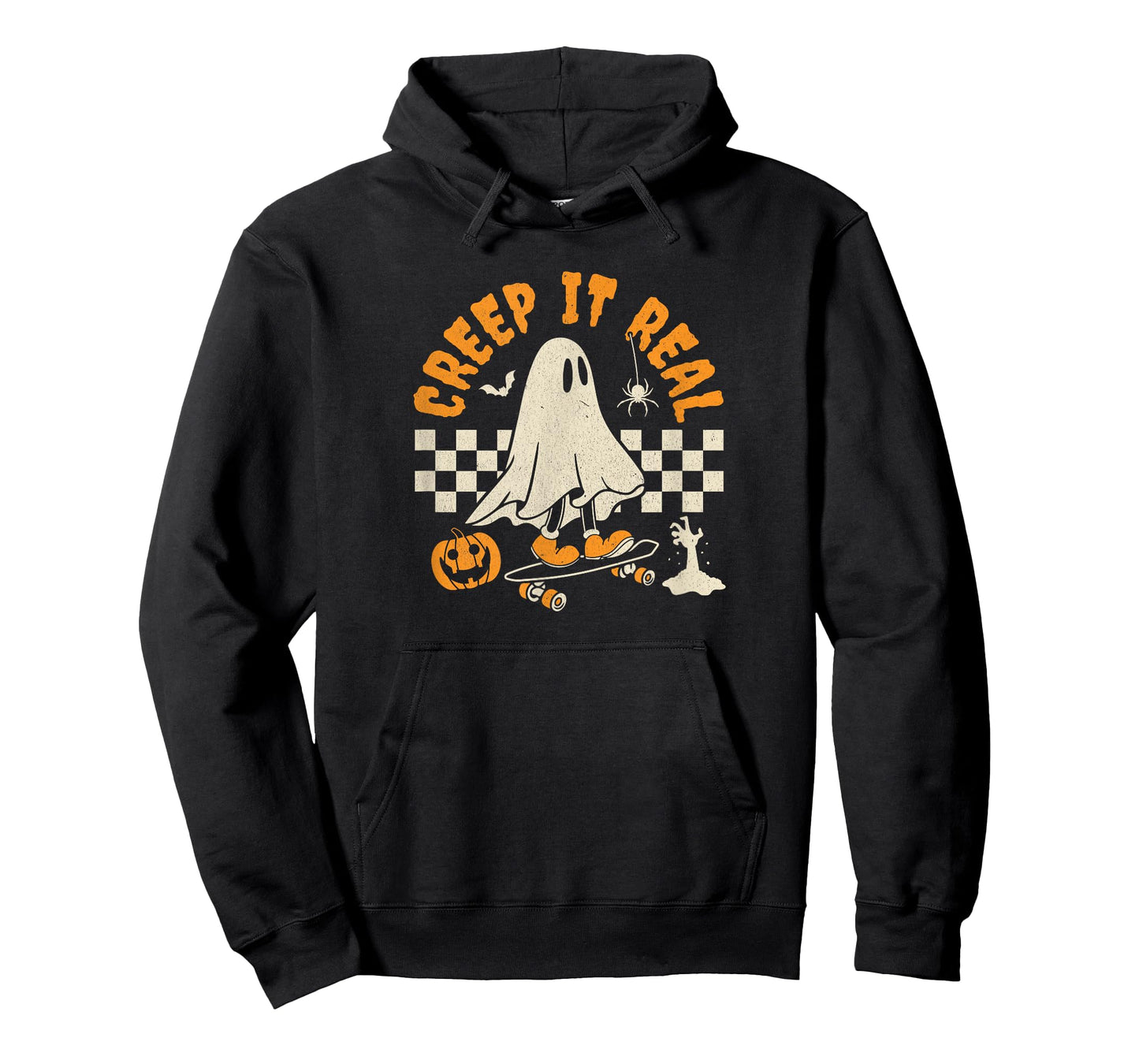 Halloween Creep it real ghost skateboard for women kids T-Shirt