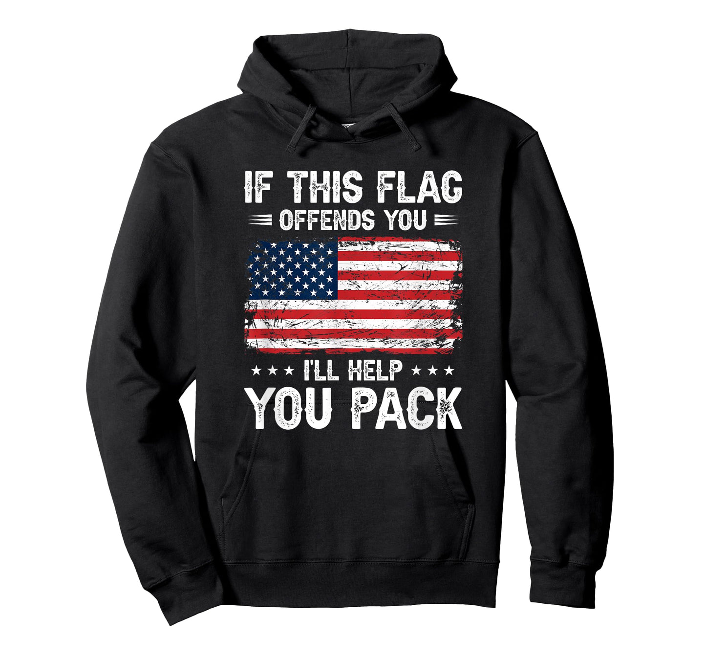 If This Offends You I'll Help You Pack USA American Flag T-Shirt