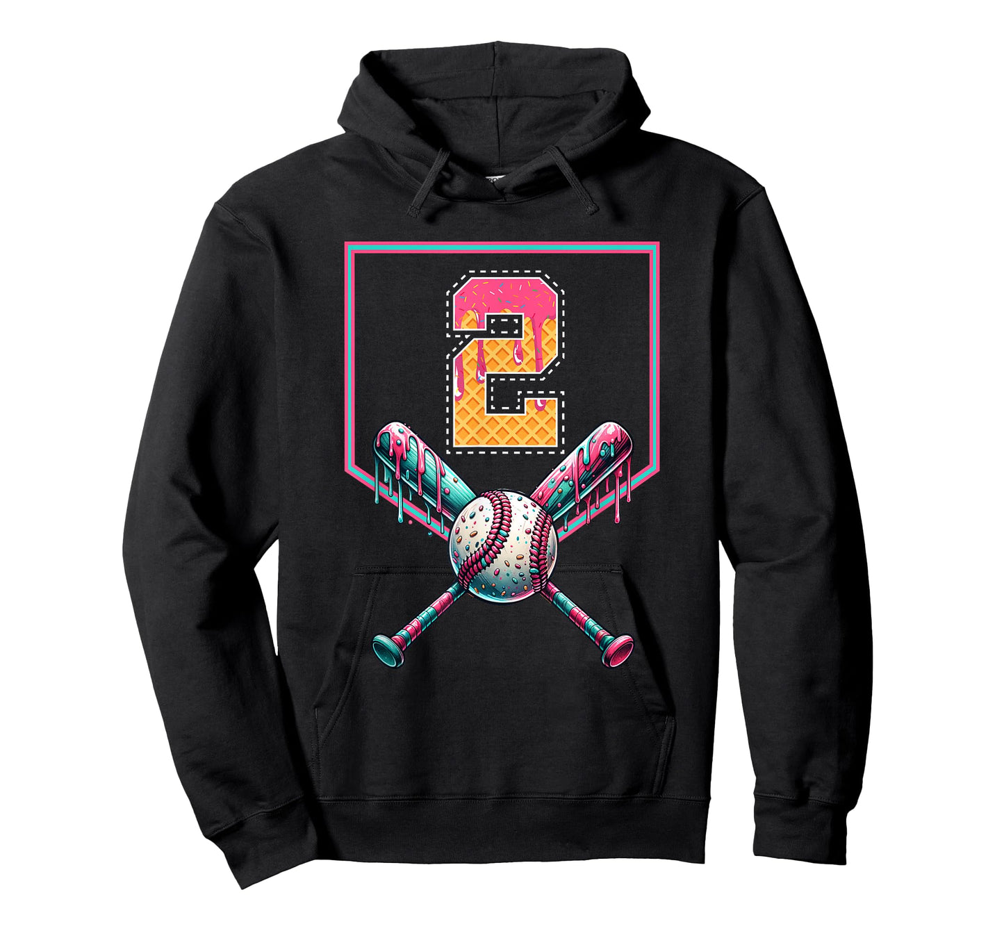 Baseball Drip Number 2 Player Or 2nd Birthday Drip Style T-Shirt
