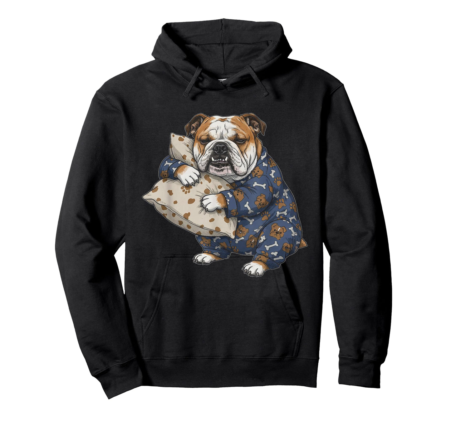 Funny Sleepy English Bulldog Pajama Men Women Kids T-Shirt