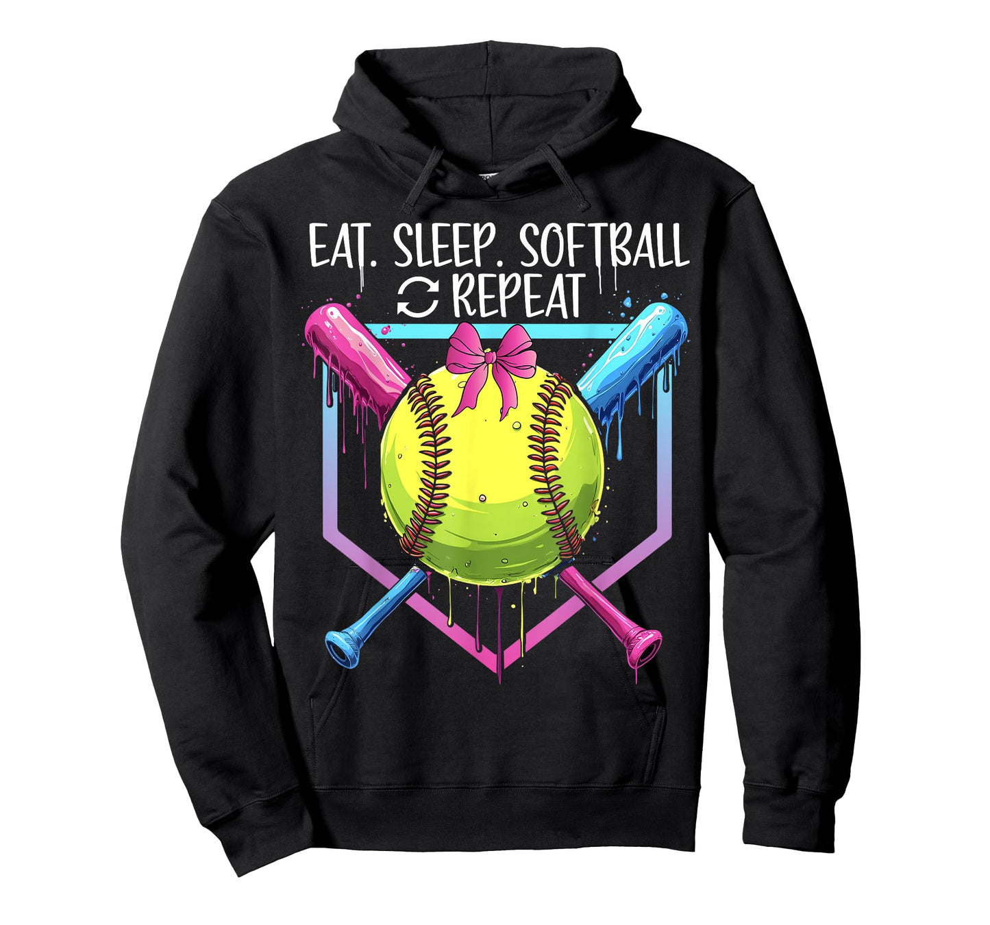Softball Drip Eat Sleep Softball Repeat Girls Youth Game day T-Shirt