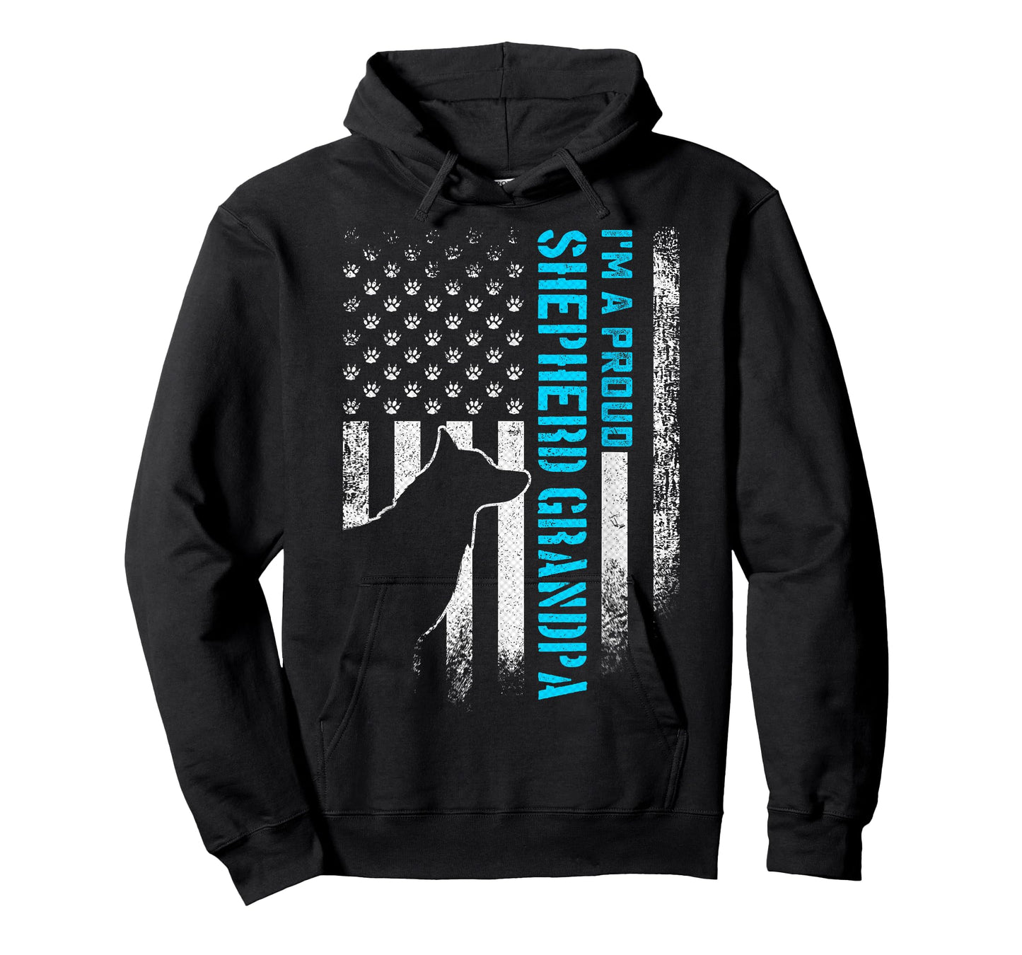 Vintage American Flag I'm A Proud German Shepherd Grandpa T-Shirt