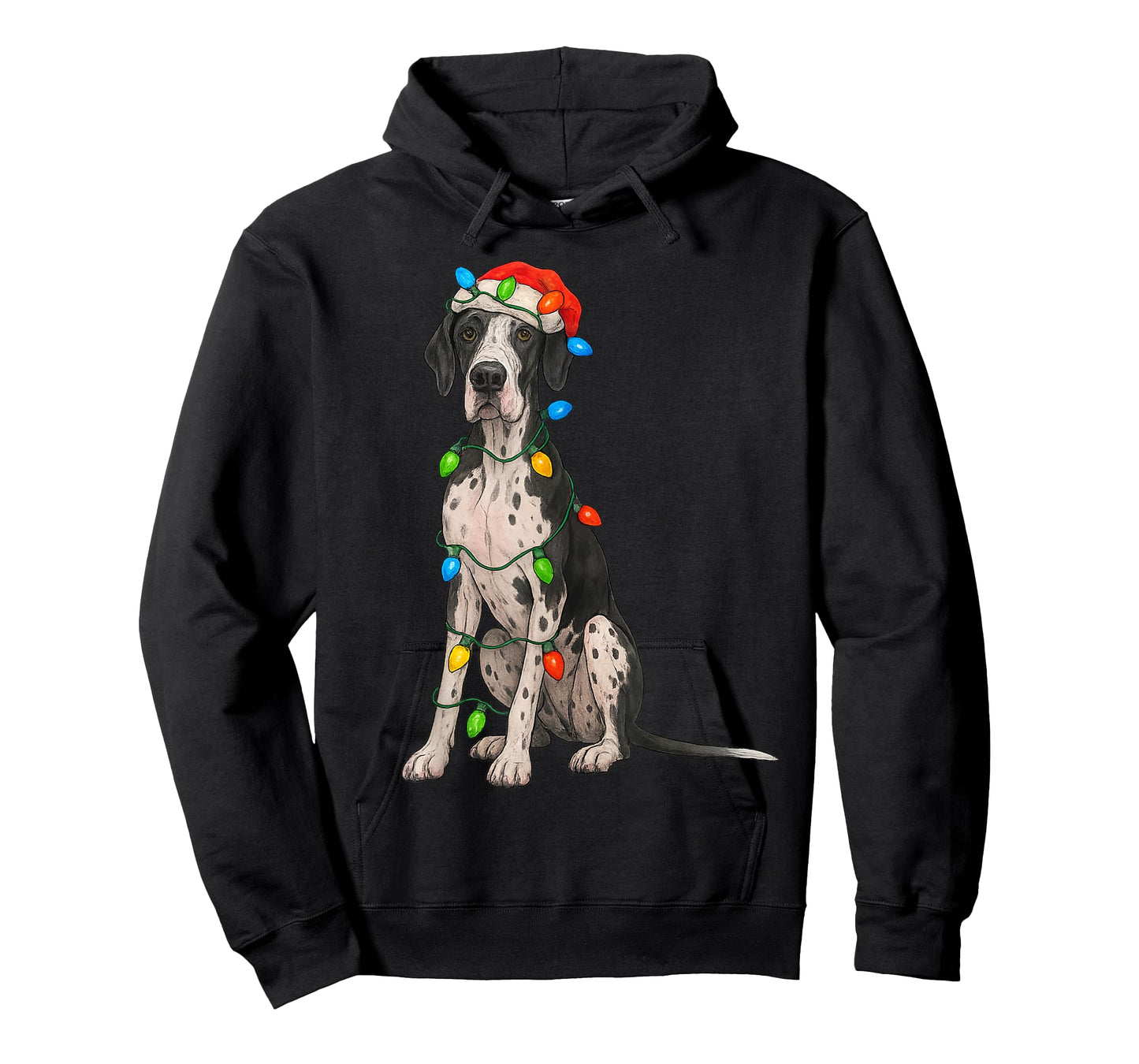Great Dane Christmas Lights Dog Lover Xmas Pajama T-Shirt
