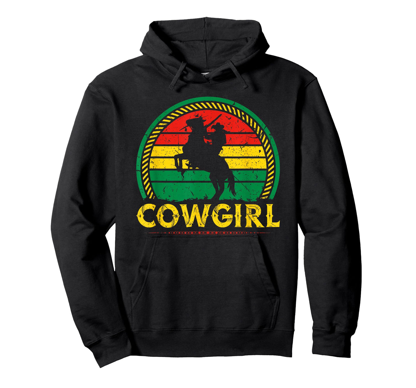 African American Cowgirl Sunset Bucking Horse Country T-Shirt