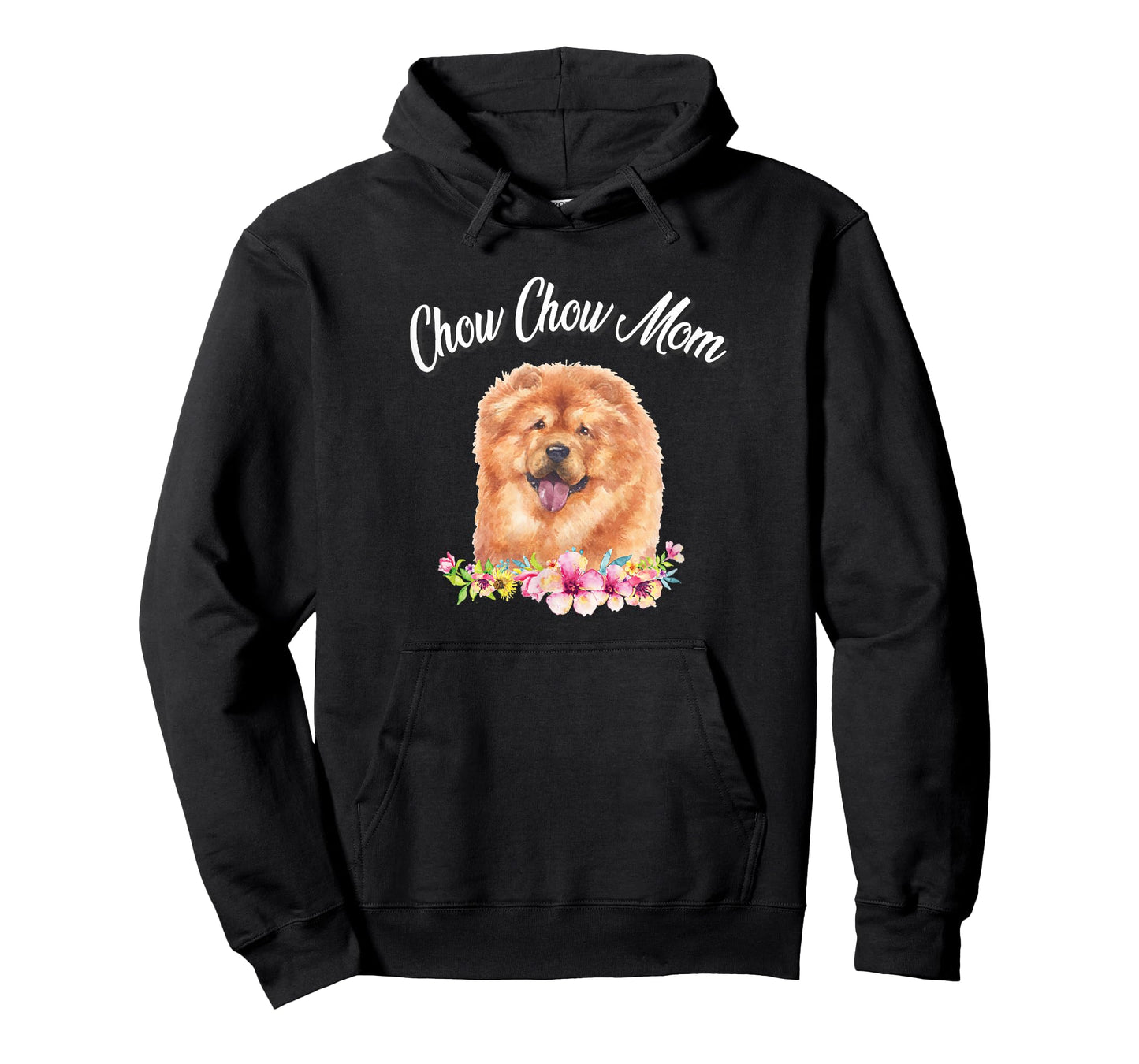 Cute Funny Watercolor Flowers Mom Mama Chow Dog Lover T-Shirt