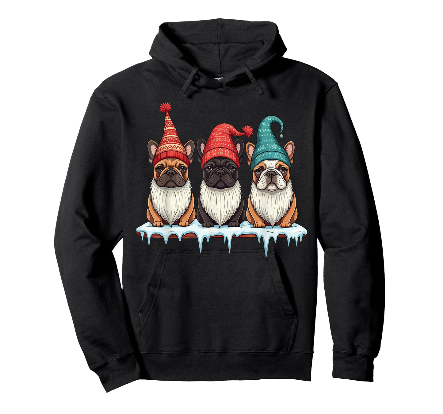 Funny French Bulldog Gnomies Christmas Gnome Womens Mens T-Shirt