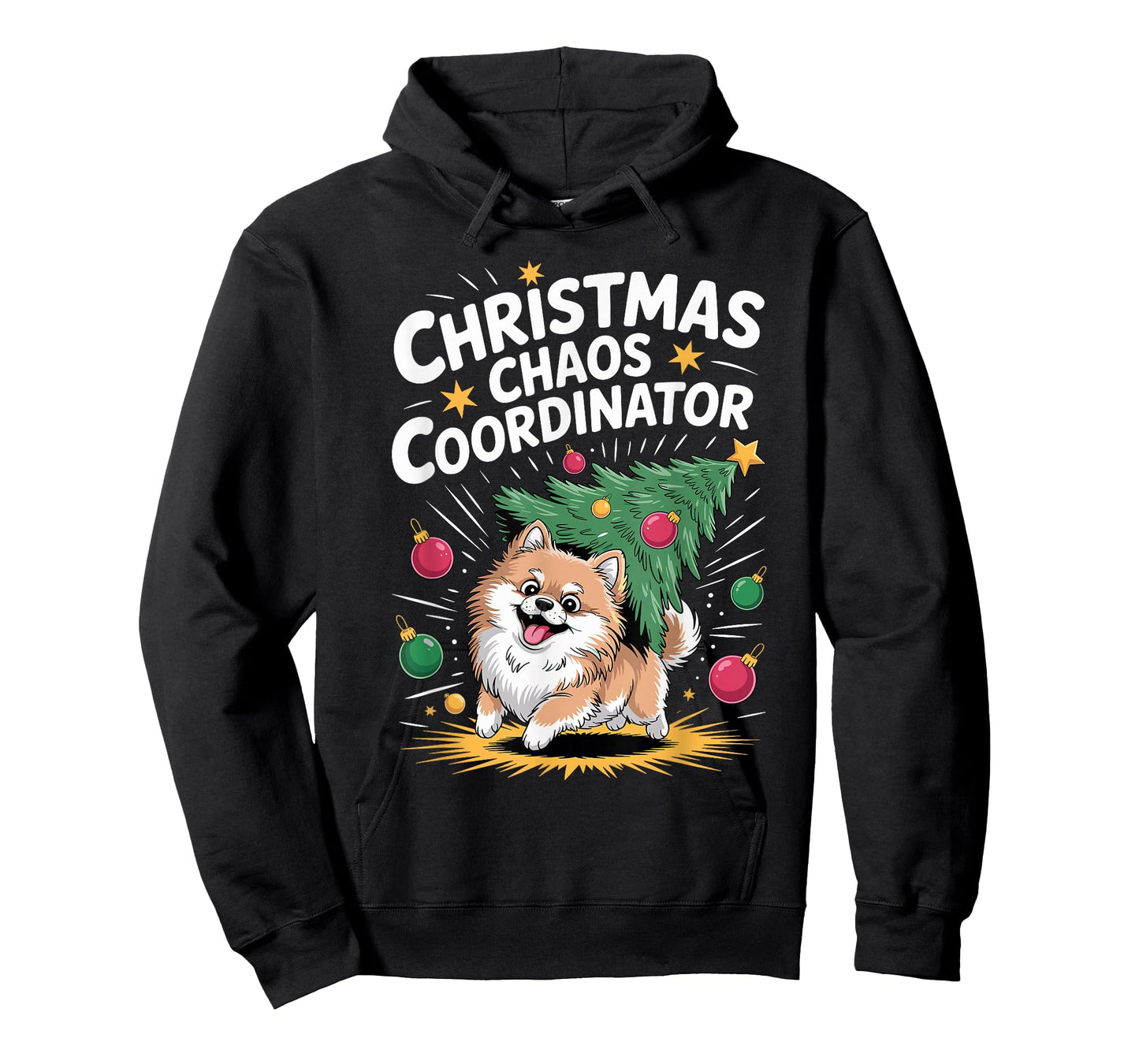 Christmas Chaos Coordinator Xmas Puppy Funny Pomeranian T-Shirt