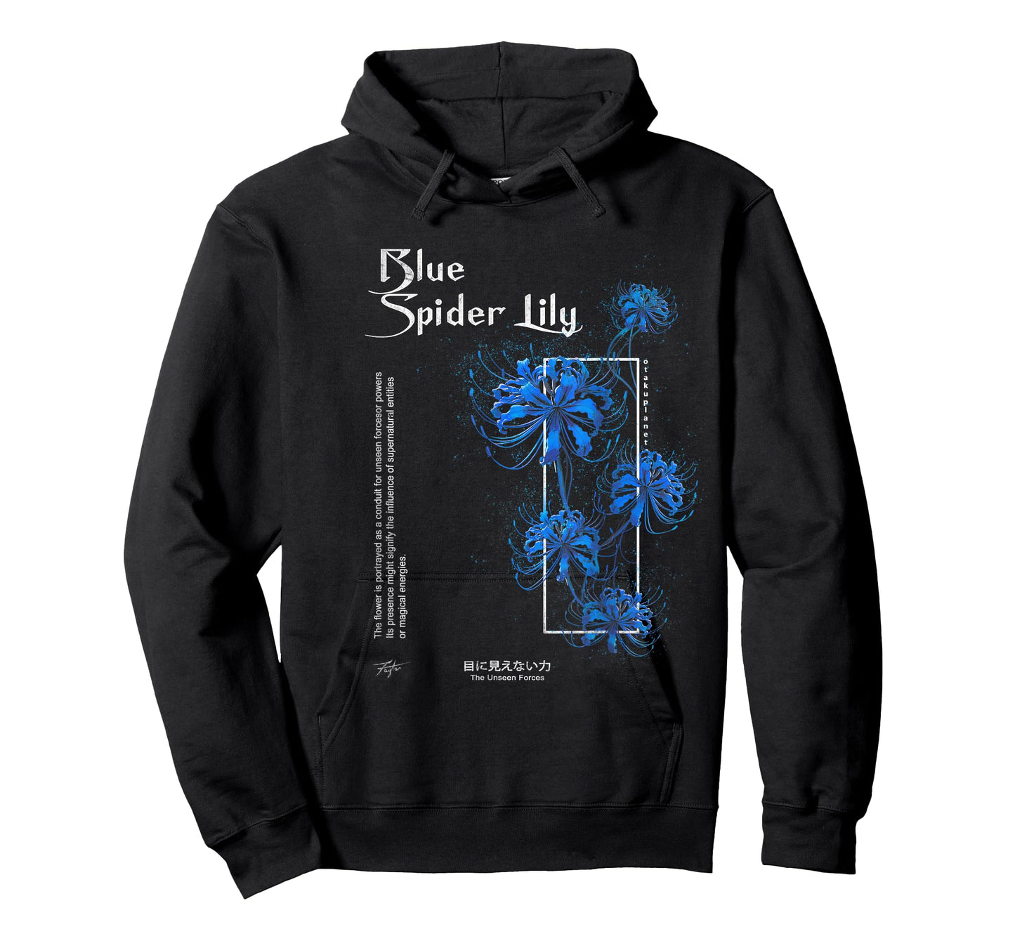 Spider Lily in Japanese Blue Anime Soft Grunge Aesthetic T-Shirt
