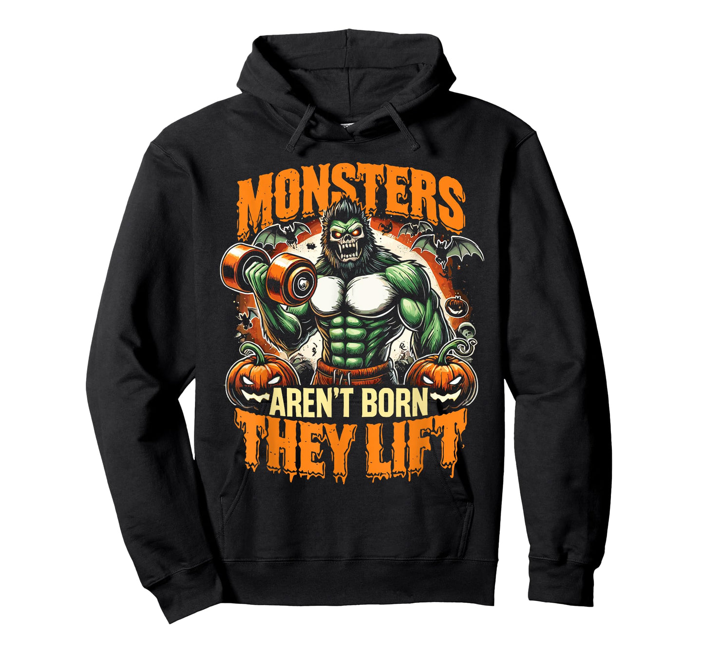 Halloween Workout Monsters Aren't Born They Lift Ghost T-Shirt