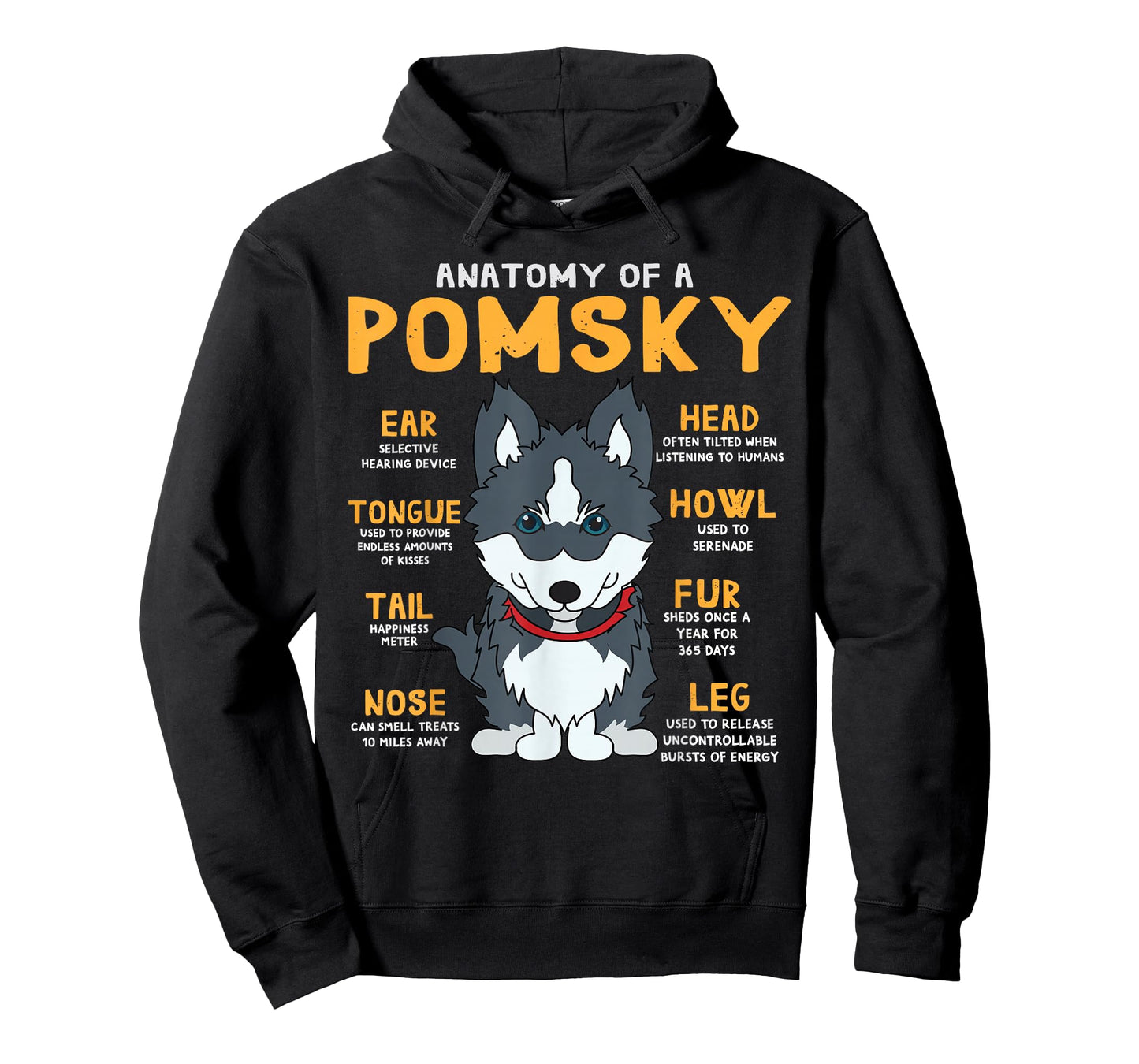 Pomsky Anatomy Funny Dog Mom Dad Gift T-Shirt