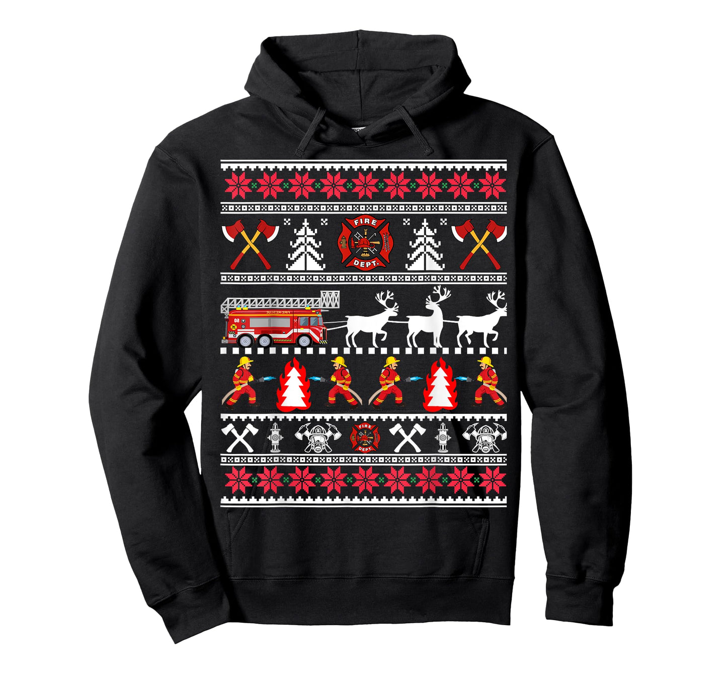Firefighter Ugly Christmas Sweater, Fireman Fire Department T-Shirt