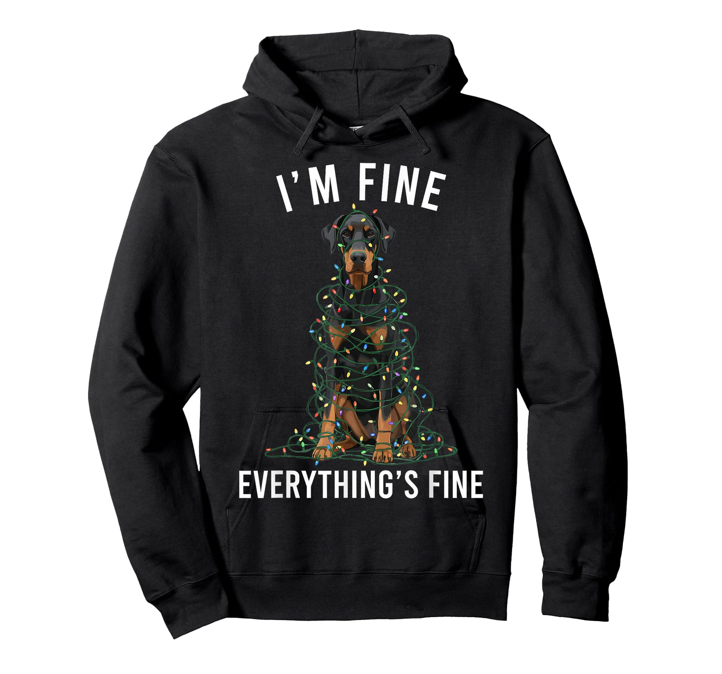 Doberman Pinscher Christmas I'm Fine Everything is Fine T-Shirt