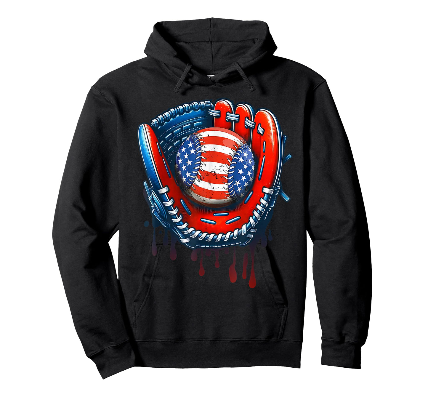 Baseball Drip Ice Cream Sprinkles 4th of July Baseball Glove T-Shirt