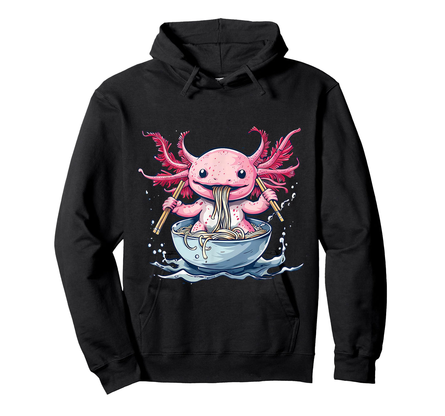 Axolotl Eating Ramen Japanese Noodles Axolotl Ramen Bowl T-Shirt